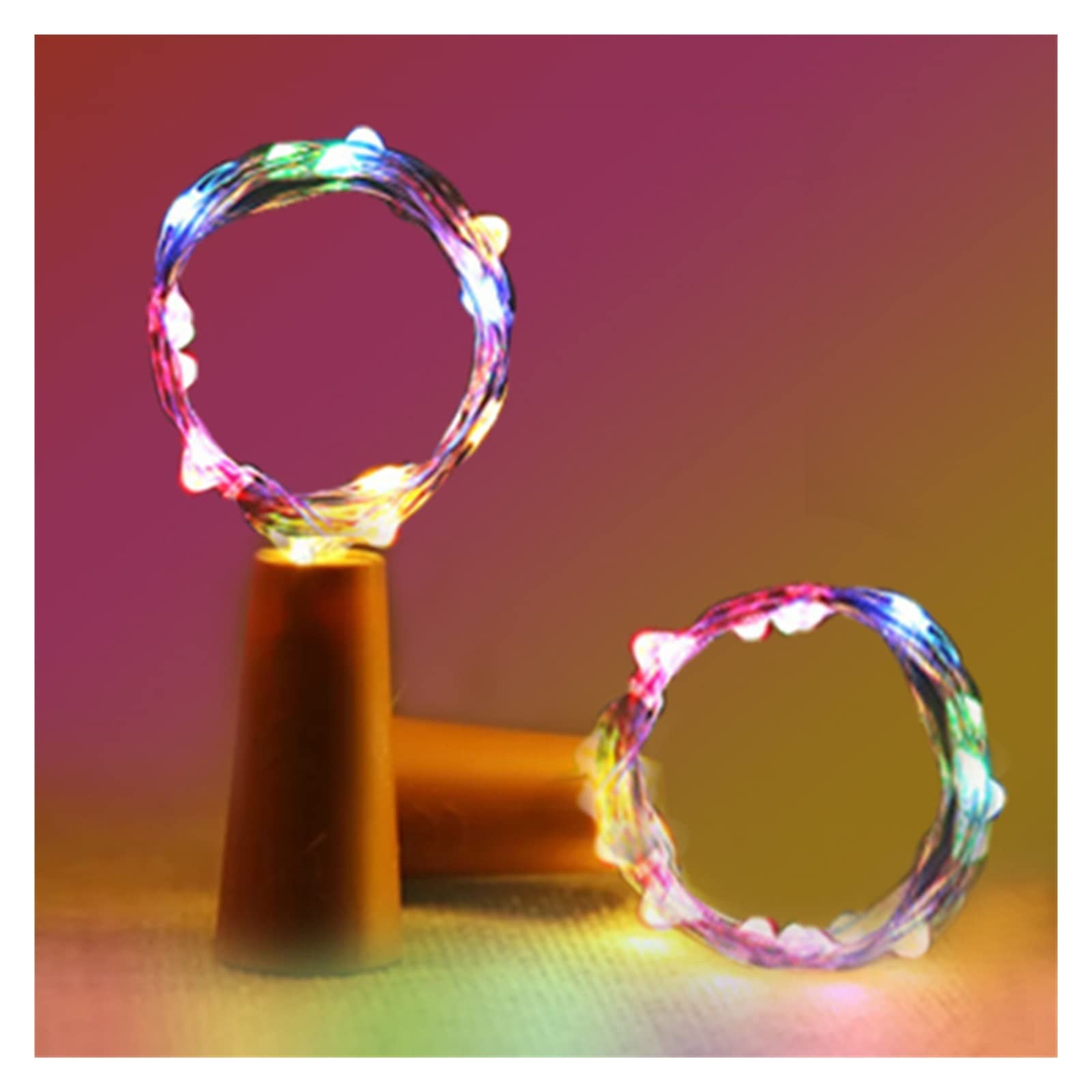 6-Pack LED Wine Bottle Lights - 20 LED Fairy String Lights, 2M/6.5ft Multicolor Star Garland for Party, Wedding, Christmas, Halloween, Bar Decor - Indoor & Outdoor Decorative Lighting