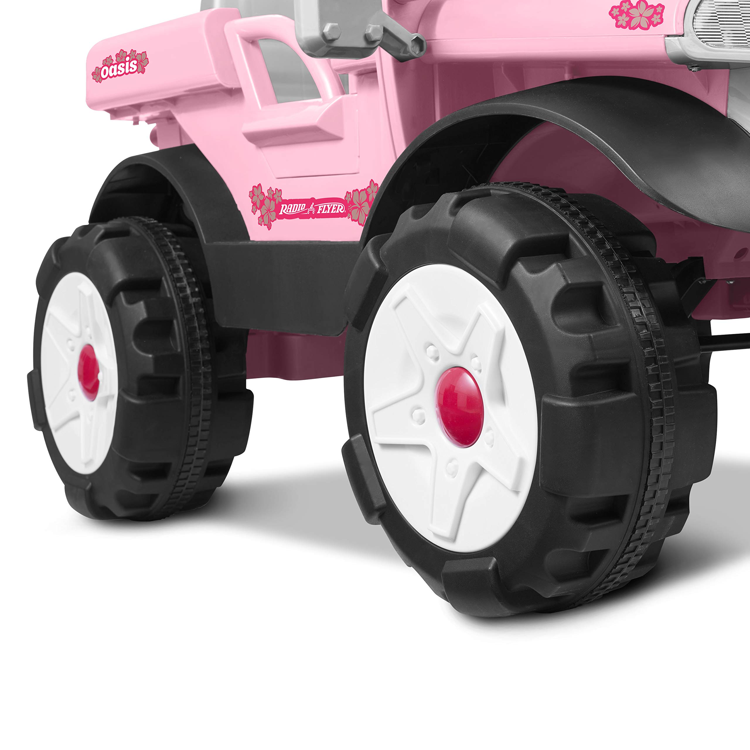 Radio Flyer Oasis Car - Pink Battery Powered Ride On Toy for Kids Ages 3+ | Outdoor Electric Vehicle for Toddlers | Perfect for Backyard Play, Park Adventures & Neighborhood Cruising