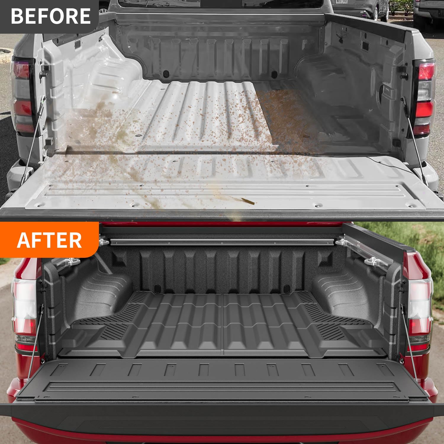 2022-2025 Nissan Frontier Truck Bed Mat & Tailgate Liner Set - Heavy Duty Custom Fit Floor Mats for 5FT Bed | All-Weather Protection, Non-Slip Design | Perfect for Hauling, Camping & Off-Road Adventures