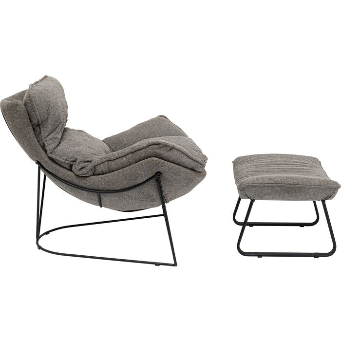 Comfy Armchair with Matching Stool Set (2-Piece) - Perfect for Living Room, Bedroom, or Reading Nook