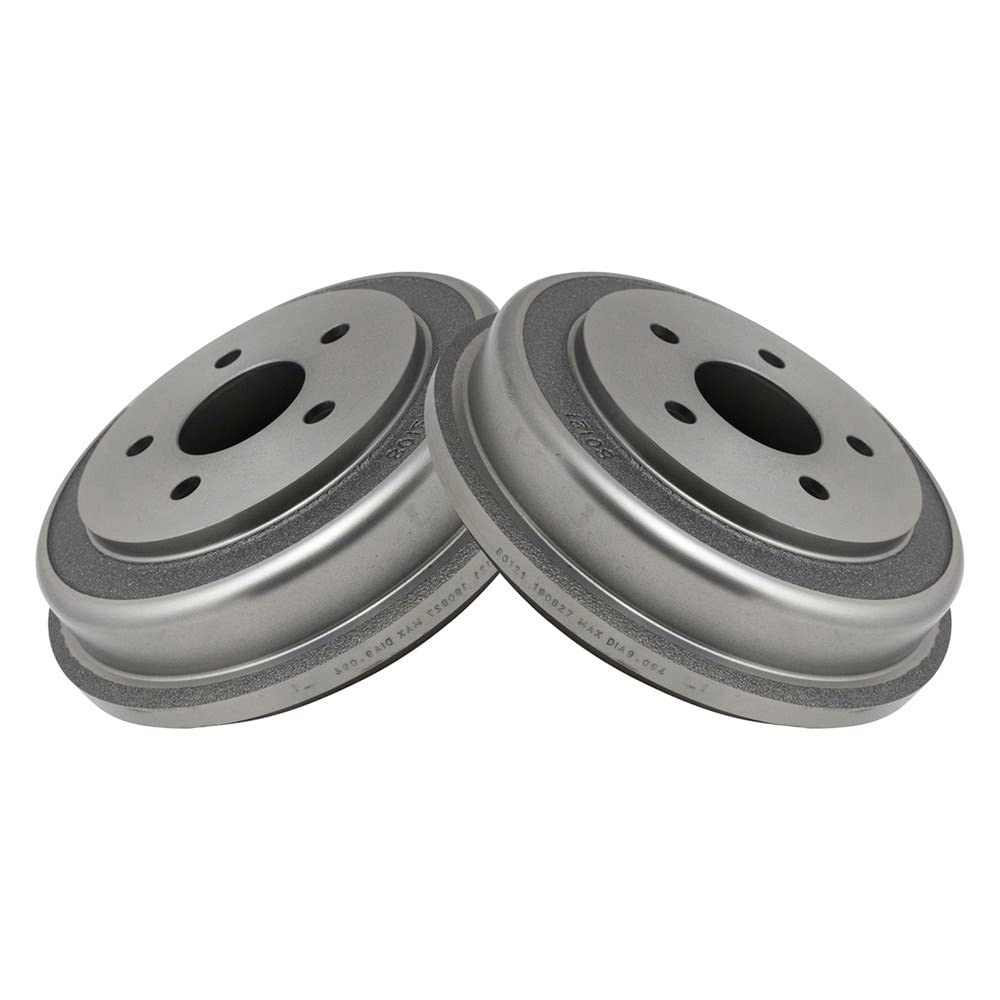 TRQ Rear Brake Drum Pair Set - Compatible with 2007-2010 Chevy Cobalt, 2007-2008 Pontiac G5, 2006-2008 Chevy HHR, 2005-2007 Chevy Malibu - Durable Replacement for Smooth Braking Performance - Perfect for Daily Commuting & Highway Driving
