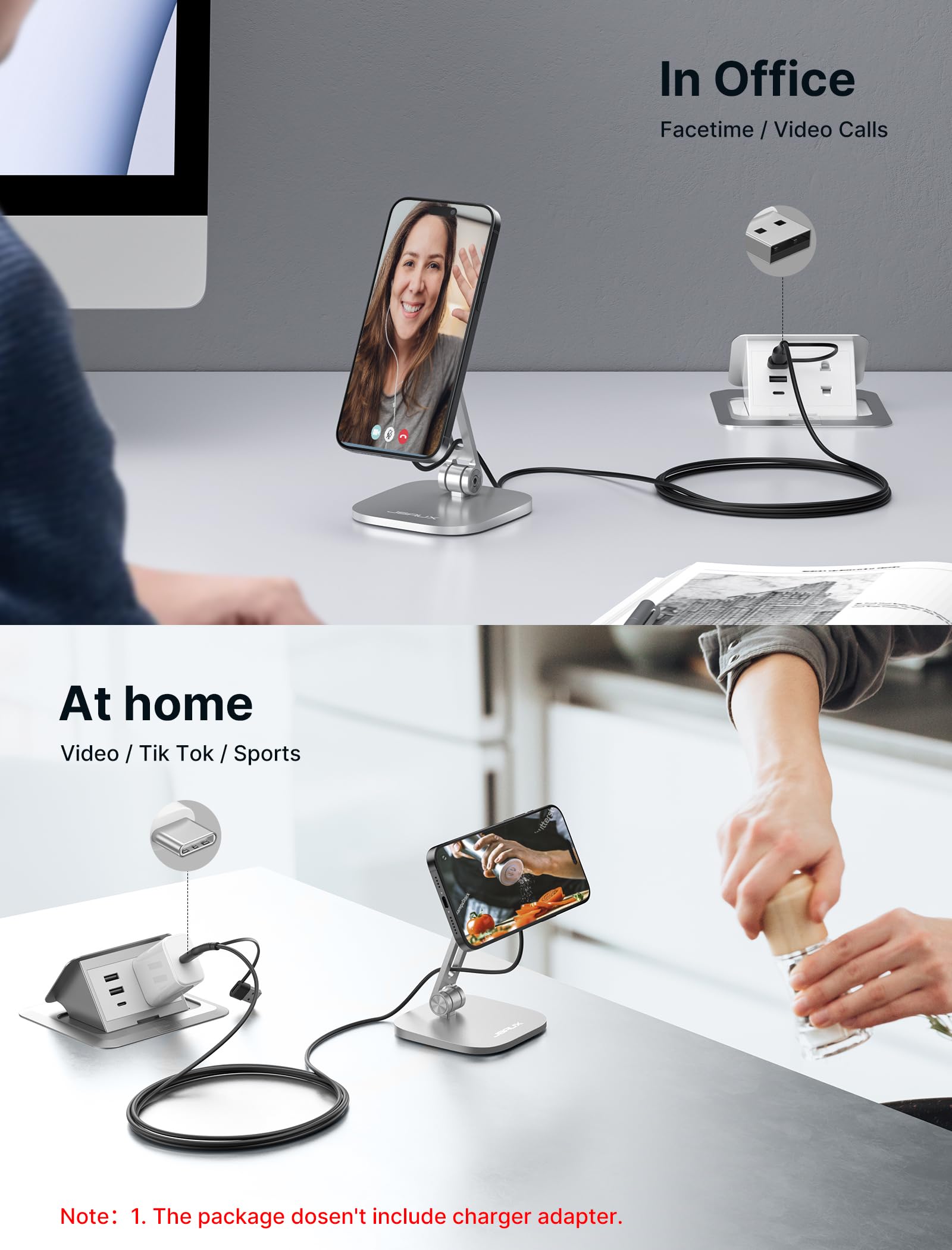 JSAUX 2-Pack Magnetic Wireless Charger - Compatible with MagSafe for iPhone 16/15/14/13/12 Series & AirPods - Fast Wireless Charging Pad for Home, Office & Travel (Black)