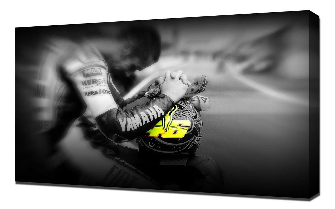 Valentino Rossi 7 Canvas Art Print - Premium Wall Decor - Stretched Canvas Wrap - Perfect for Motorcycle Enthusiasts & Racing Fans Bedroom, Living Room or Office Decor