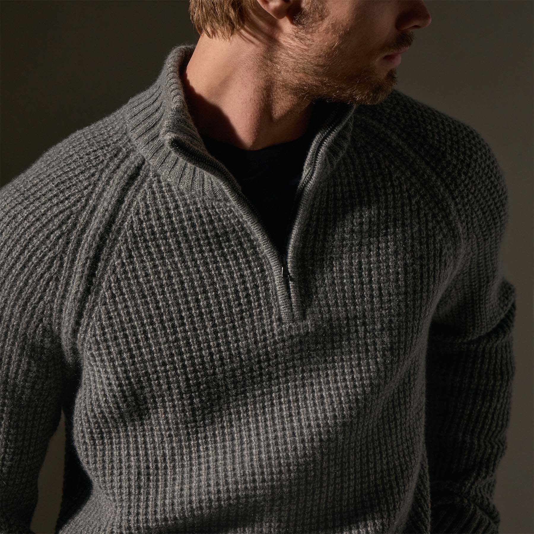 Waffle Knit Half Zip Sweatshirt for Men & Women - Cozy Granite Pullover for Fall & Winter | Casual Loungewear & Outdoor Activities