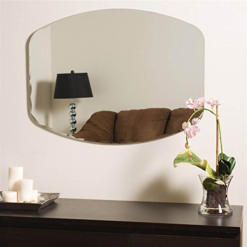 Frameless Oval Beveled Mirror - Elegant Wall Decor for Bedroom, Bathroom & Entryway - 36