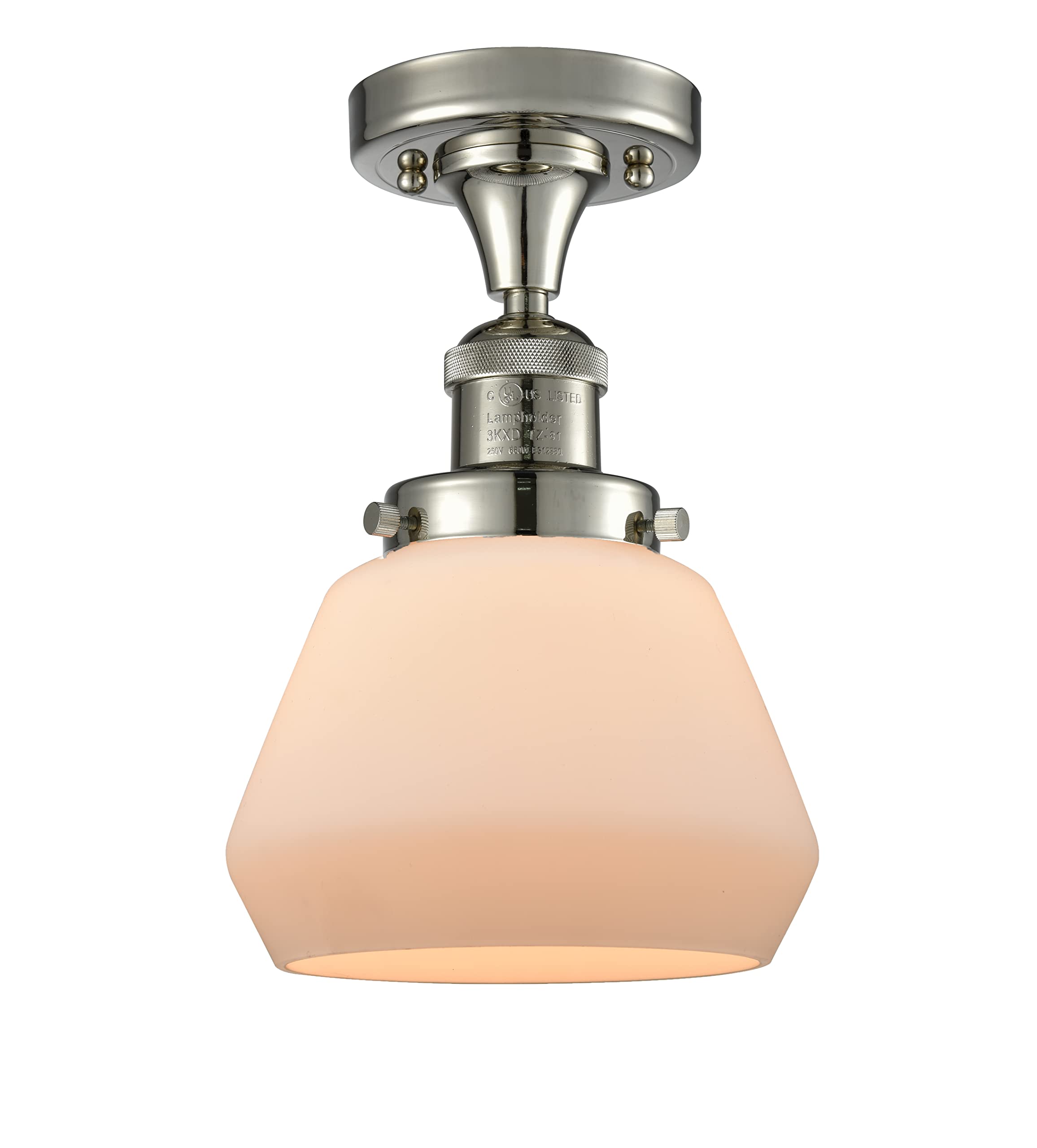 Innovations 517-1CH-PN-G171-LED Vintage Style Dimmable LED Semi-Flush Mount Ceiling Light - Polished Nickel Finish - Energy Efficient Lighting for Bedroom, Living Room & Hallway
