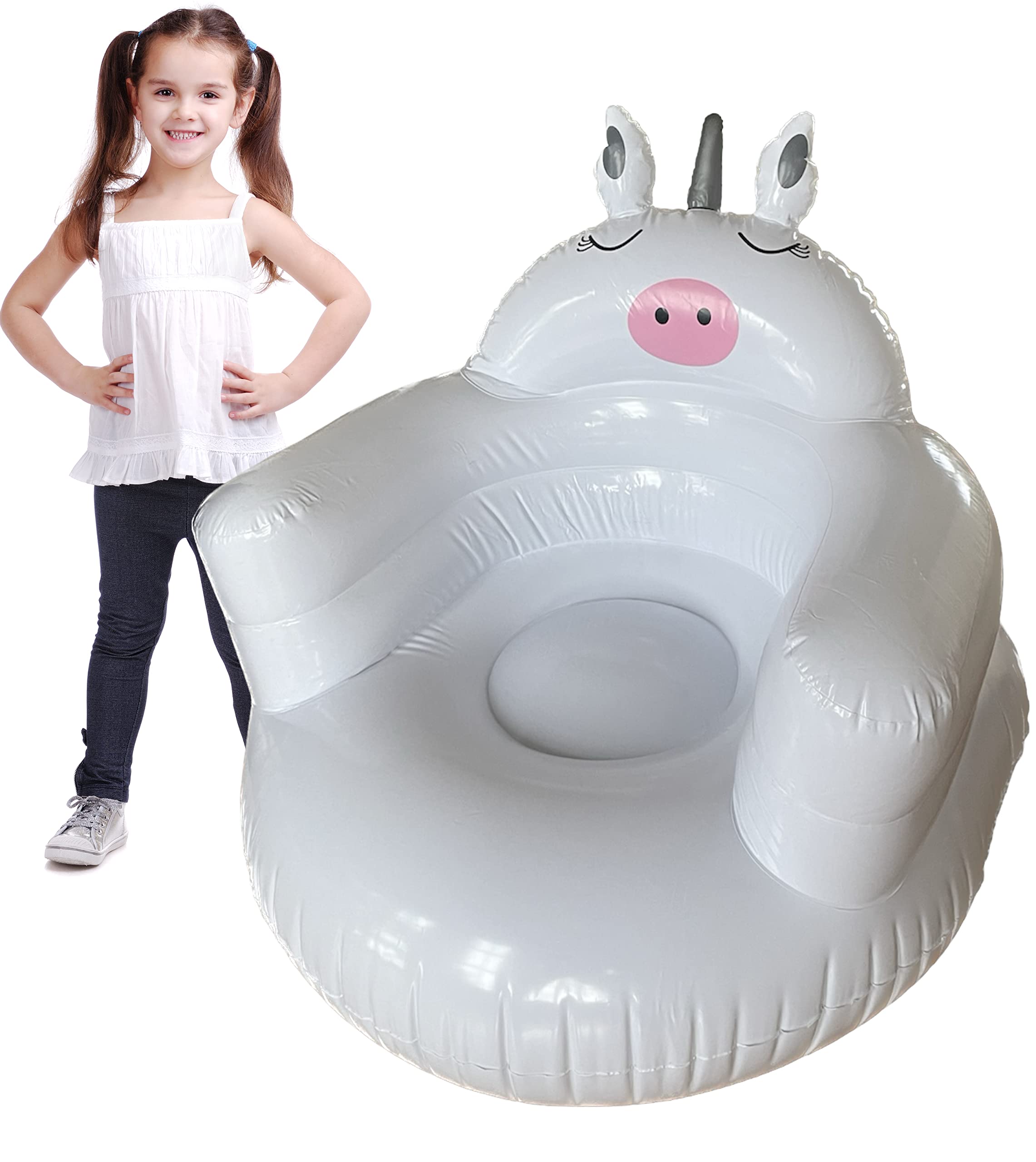 KANYAN Unicorn Chair for Kids - Soft Toddler Bean Bag Chair with Air Filling, Perfect for Girls' Room, Reading Nook, Playtime & Relaxation | Pink & Purple Fantasy Design