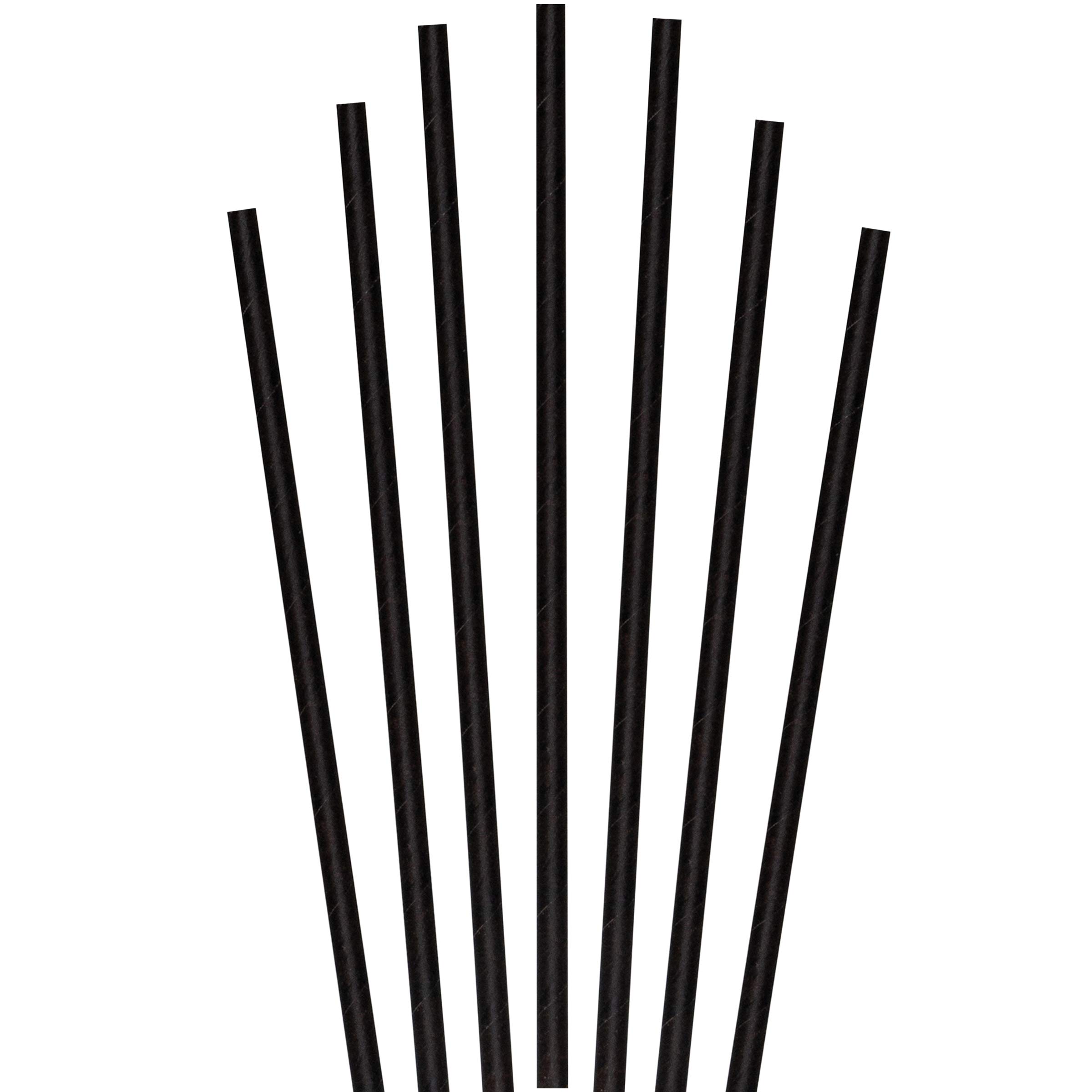 Eco-Friendly Biodegradable Paper Straws - 5.75 Inch Black Compostable Cocktail Straws, Unwrapped, 7000 Count Box | Perfect for Parties, Restaurants, and Sustainable Events