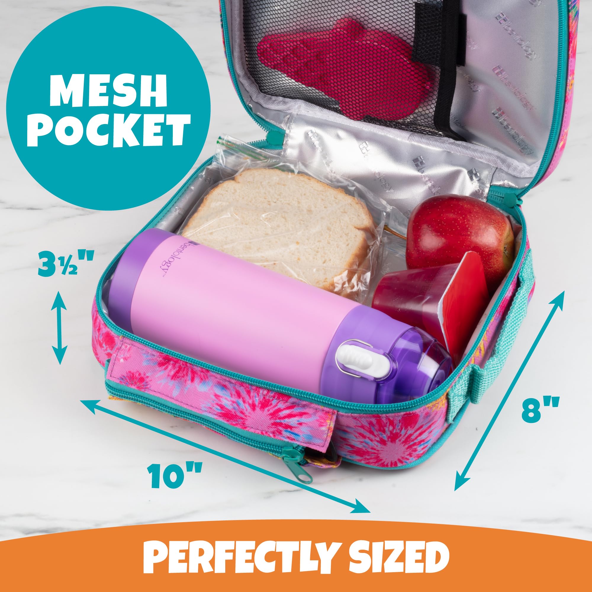 Bentology Insulated Lunch Box for Kids - Reusable Bento Lunch Bag for Boys & Girls - Leakproof & Thermal Tote for School, Work, or Picnics