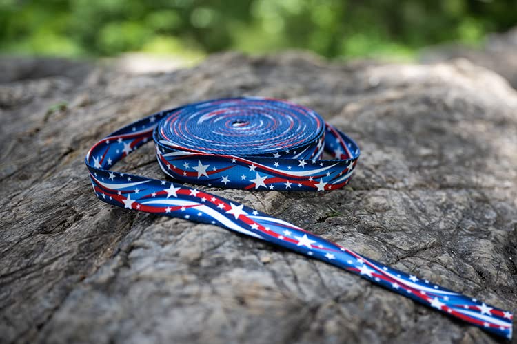 Country Brook Design - Patriotic Star Spangled Polyester Webbing for DIY Crafts, Home Decor, and Outdoor Projects | Durable & Vibrant American Flag Patterned Straps