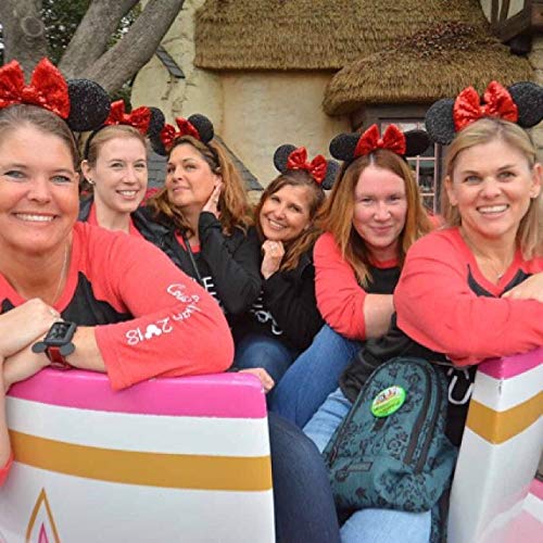 CLGIFT Red Sparkle Minnie Ears Headband - Handmade Sequin Mickey Mouse Ears Hairband for Adults & Kids (One Size Fits All) - Perfect for Disney Theme Parks, Cosplay, Halloween & Birthday Parties