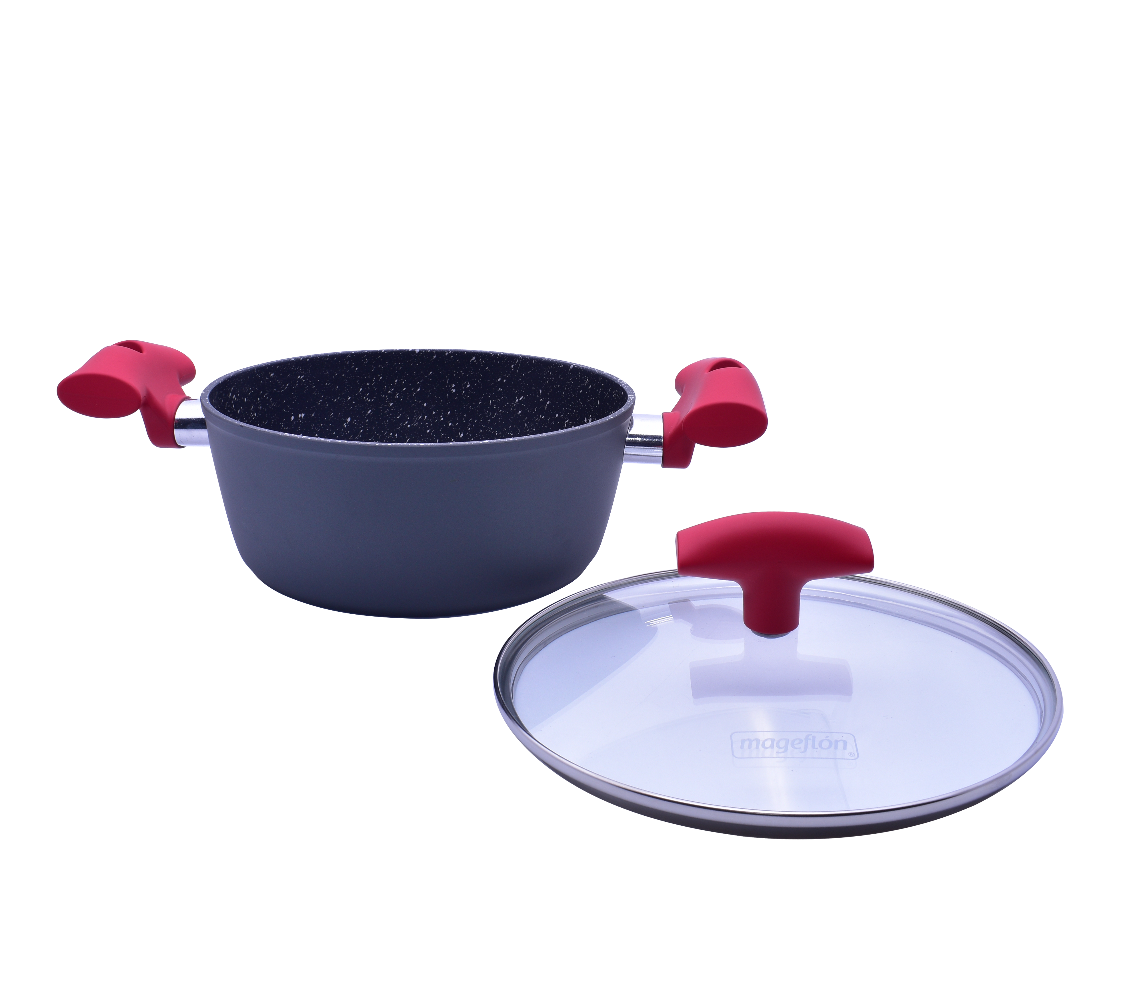 7-Piece Nonstick Cookware Set - Vulcano Mageflón Pots & Pans for Healthy Cooking | Perfect for Frying, Boiling & Steaming | Dishwasher Safe & Oven Safe Up to 400°F