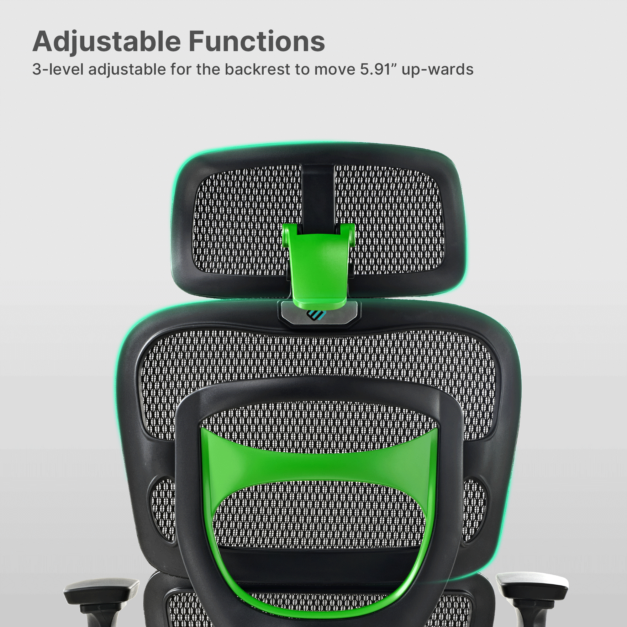 Axion Ergonomic Hybrid Office Chair - Adjustable Lumbar Support & Breathable Mesh Back for Home & Workspace Comfort