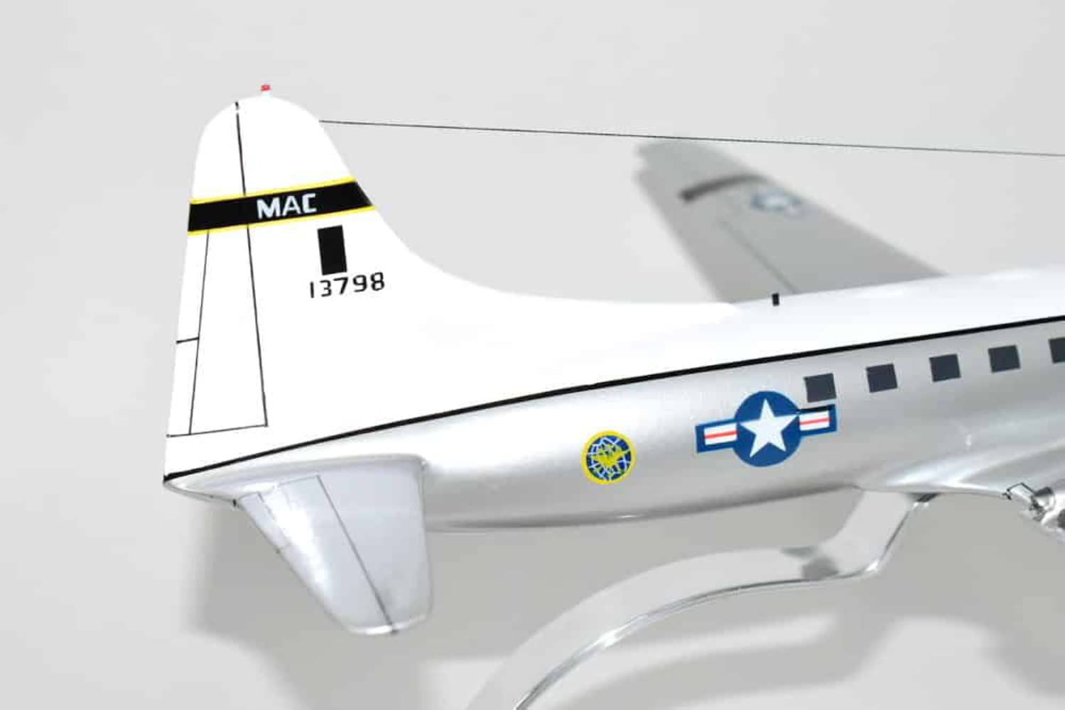 1:48 Scale Military Airlift Command C-131 Aircraft Model - Collectible Die-Cast Airplane for Aviation Enthusiasts | Perfect for Display, Gifts, and Historical Collections