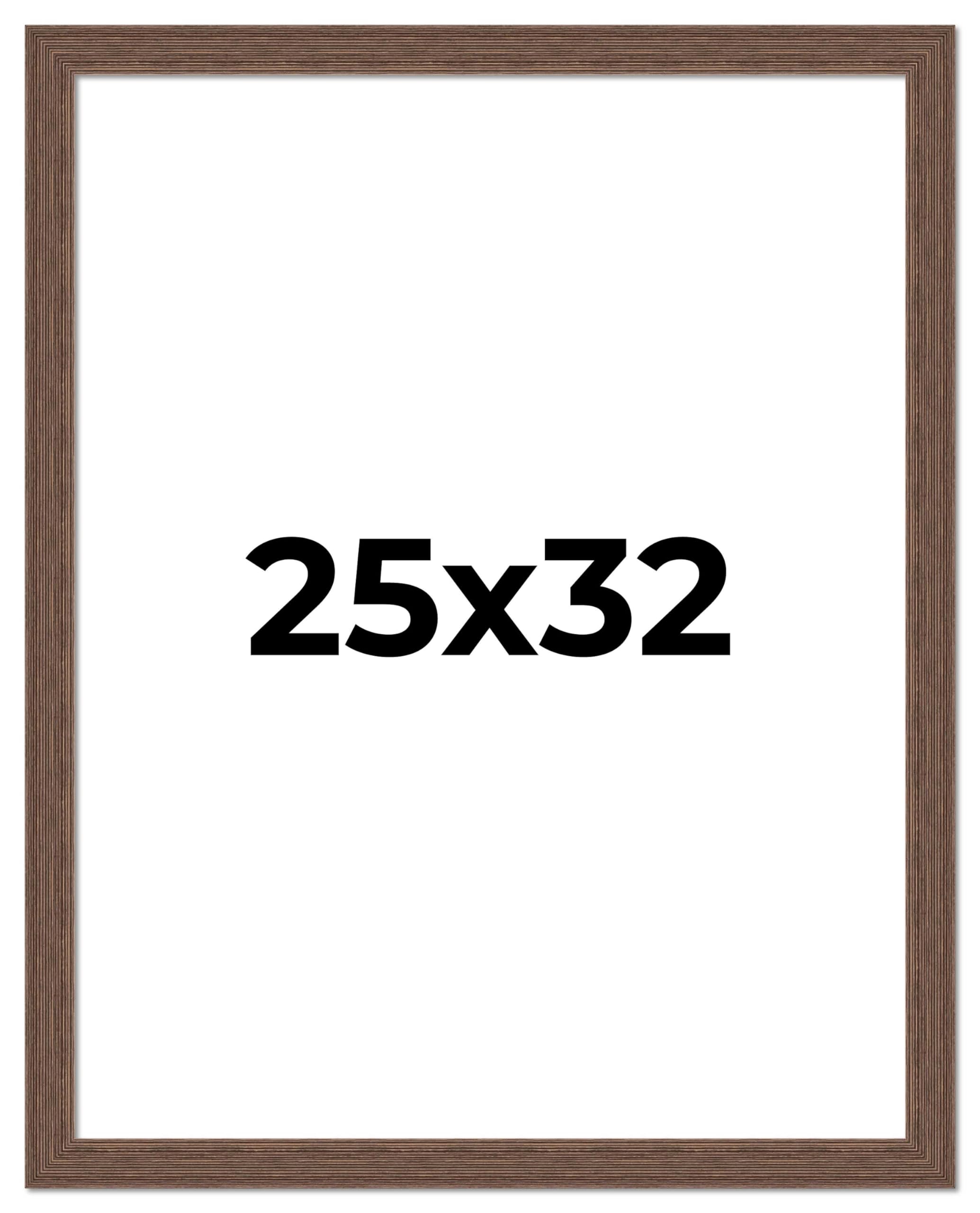 25x32 Inch Distressed Brown Barnwood Picture Frame - Rustic Farmhouse Photo Frame with UV Acrylic Shatter Guard & Acid-Free Backing | Wall Decor, Living Room, Bedroom, Office Display