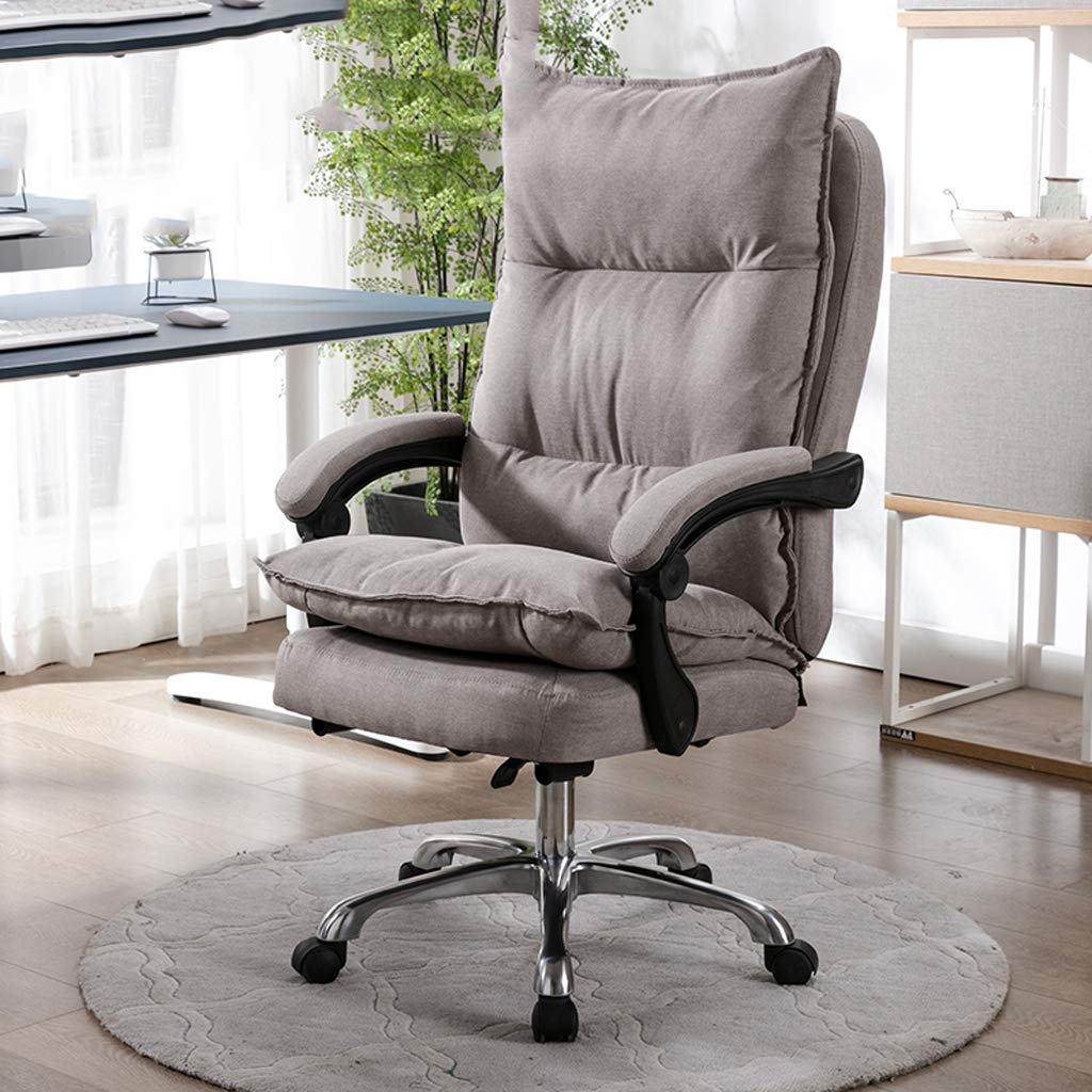 Ergonomic Office Desk Chair - Home & Computer Chair with Reclining Backrest, Comfortable Breathable Fabric for Work, Gaming & Lunch Break (Grey) - Perfect for Home Office, Gaming Setup & Workspace Comfort