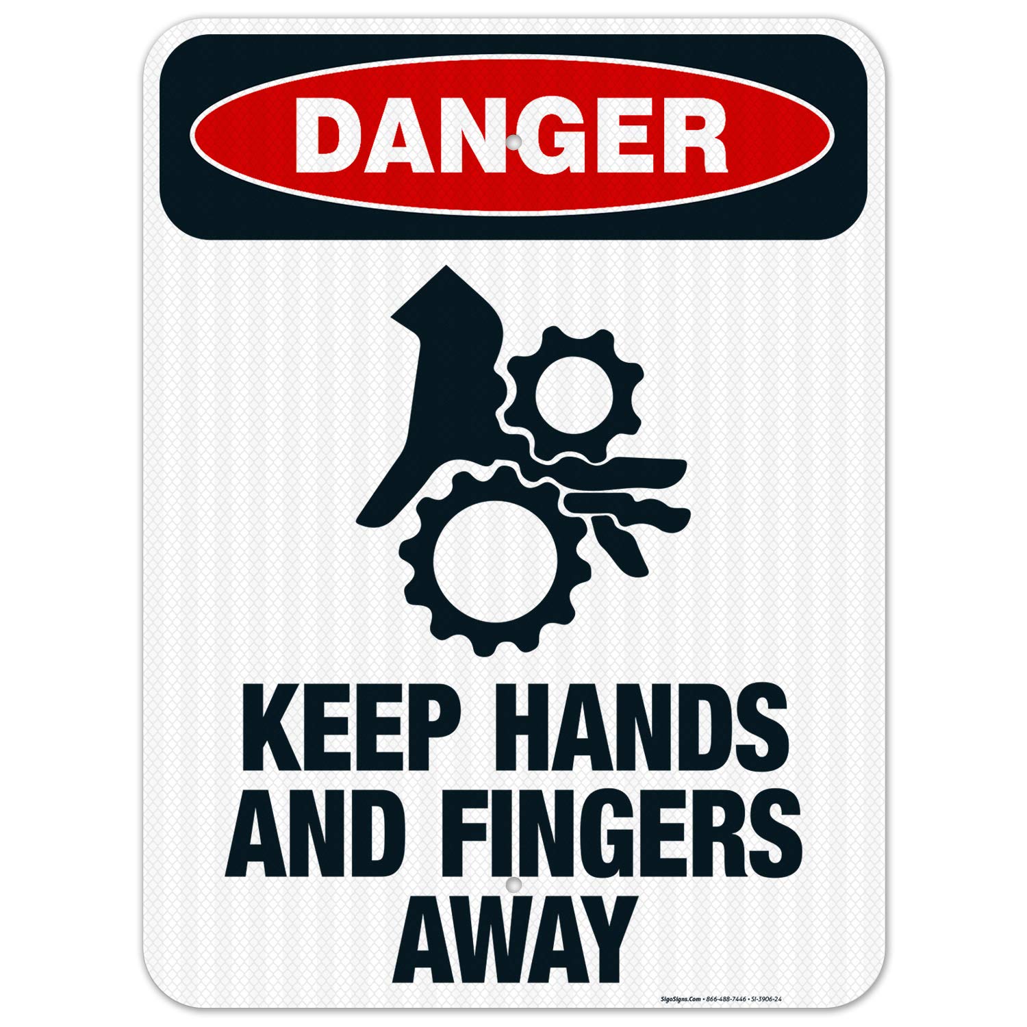 Danger Sign - Keep Hands and Fingers Away | OSHA Compliant 18x24 Inch Reflective Aluminum Sign | 3M EGP .080 Fade-Resistant for Indoor/Outdoor Use | Made in USA | Perfect for Factories, Warehouses & Construction Sites