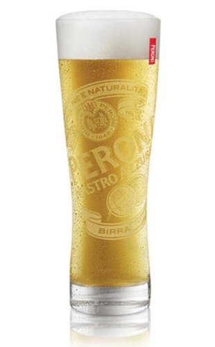 Peroni Signature Italian Beer Glass Set of 2 - Premium Craft Beer Glasses for Lager, Pilsner & Ales - Perfect for Home Bars, Parties & Gifts
