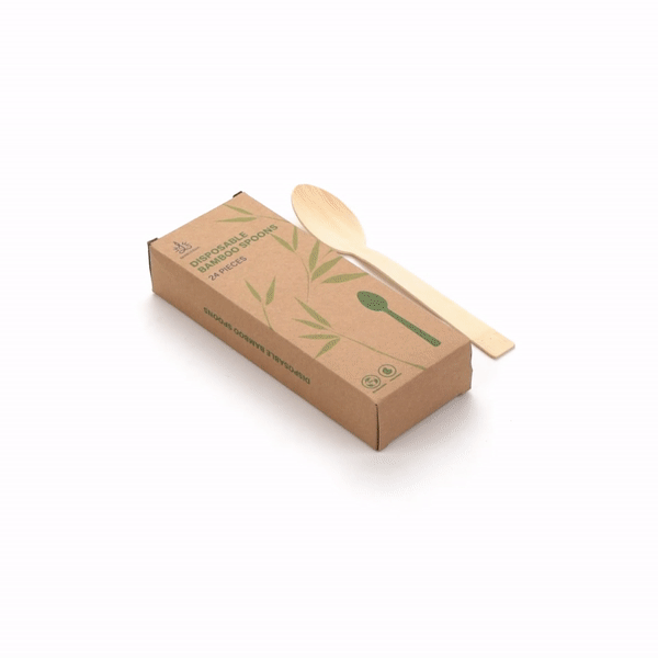 Eco-Friendly Bamboo Disposable Spoons - 24 Count Box (7