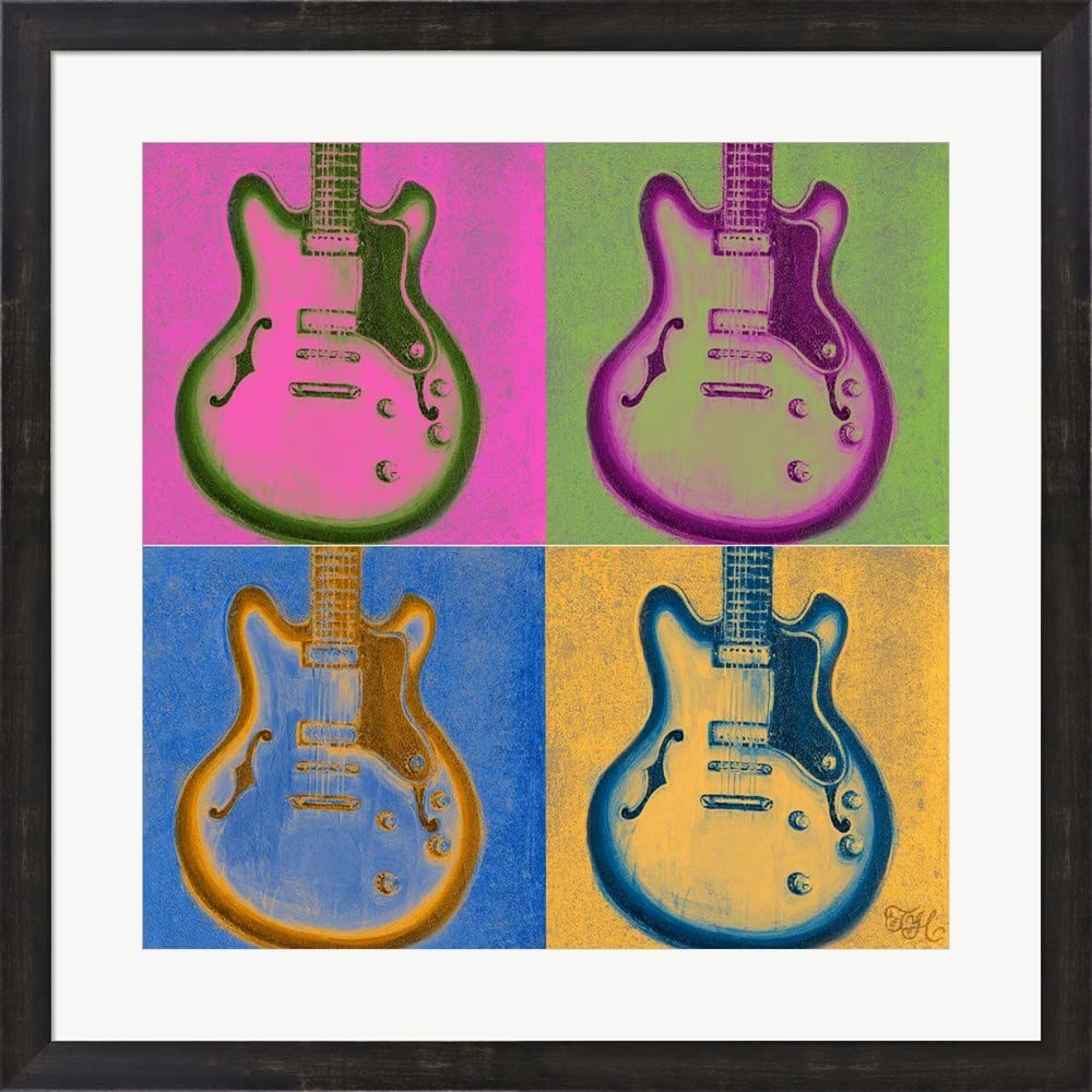 Tiffany Hakimipour Multi Colored Rock Framed Art Print - 27x27 Inches, Espresso Brown Frame - Modern Abstract Wall Decor for Living Room, Bedroom & Office