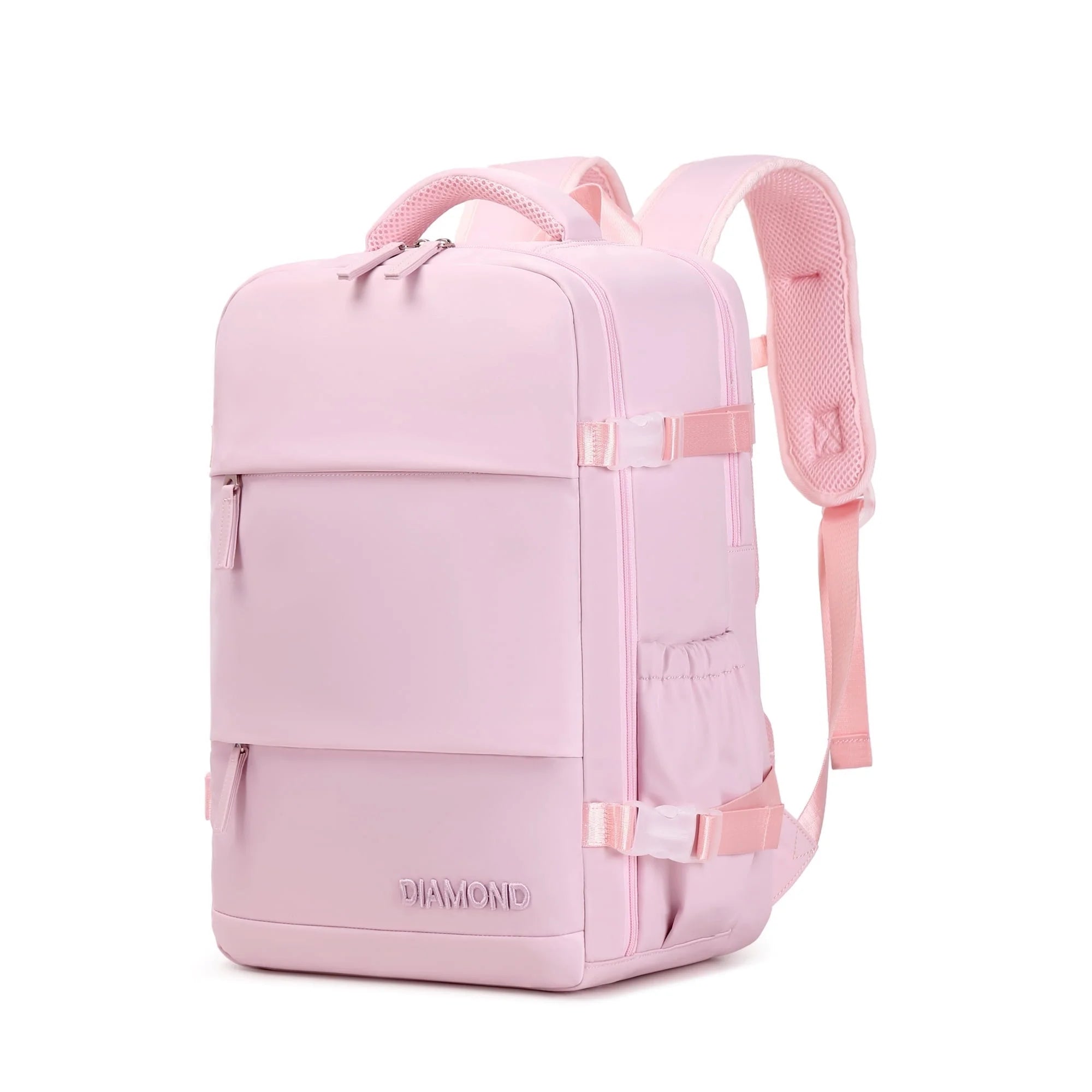 Amalodie SW688704 17 Inch Travel Laptop Backpack for Women - Lightweight Carry On Backpack with USB Charging Port, Pink - Perfect for Business Trips, Commuting & College