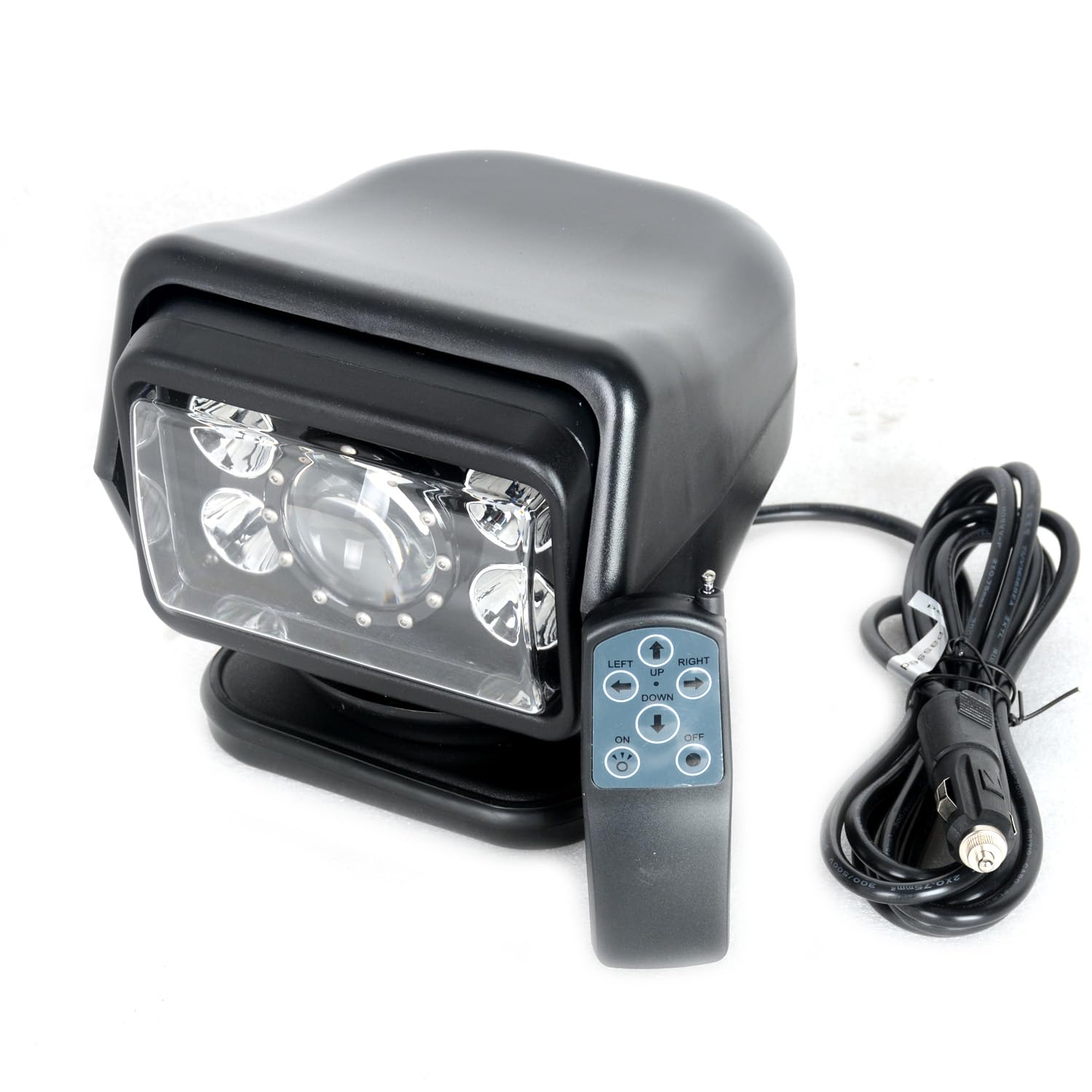 70W 7-Inch LED Search Light with 360° Rotation & Remote Control (9-32V) - Waterproof Spot Work Light for Offroad, Hunting, SUV, ATV, 4WD Truck & Boat Lighting - Perfect for Foggy Conditions & Night Driving