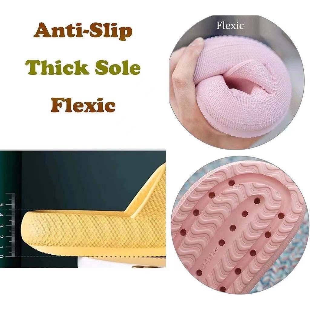 Upgrade Japanese Style Comfortable 4.0cm Thick Sole Anti-Slip Shower Slippers for Bathroom, Spa, and Office Use - Soft Memory Foam Indoor House Shoes