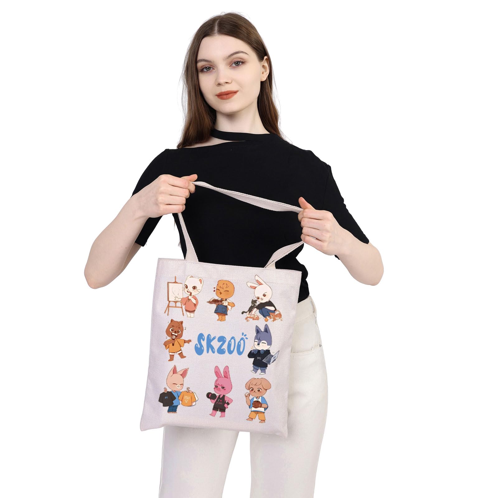 SKZ K-POP Group Canvas Tote Bag - Official STAY Fandom Merchandise | K-POP Music Lover Shoulder Bag Gift for Fans | Perfect for Concerts, School & Daily Use