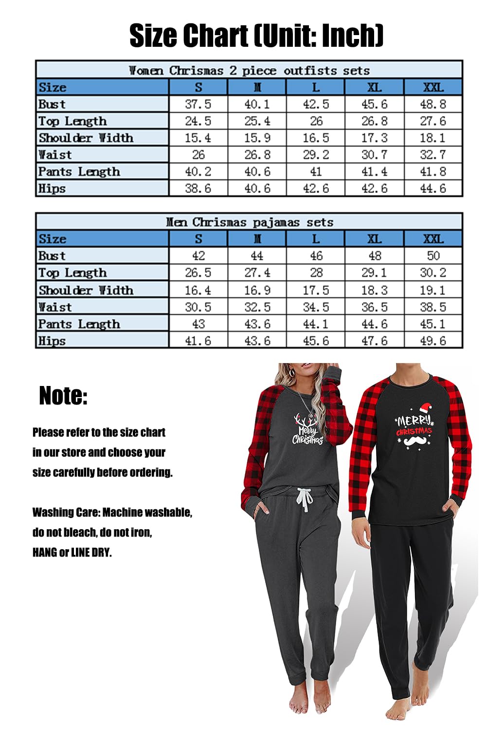 Women's Christmas Pajama Set - 2 Piece Cozy Lounge Wear, Jogging Outfit & Tracksuit in Black - Perfect for Holiday Parties, Family Gatherings & Relaxing at Home