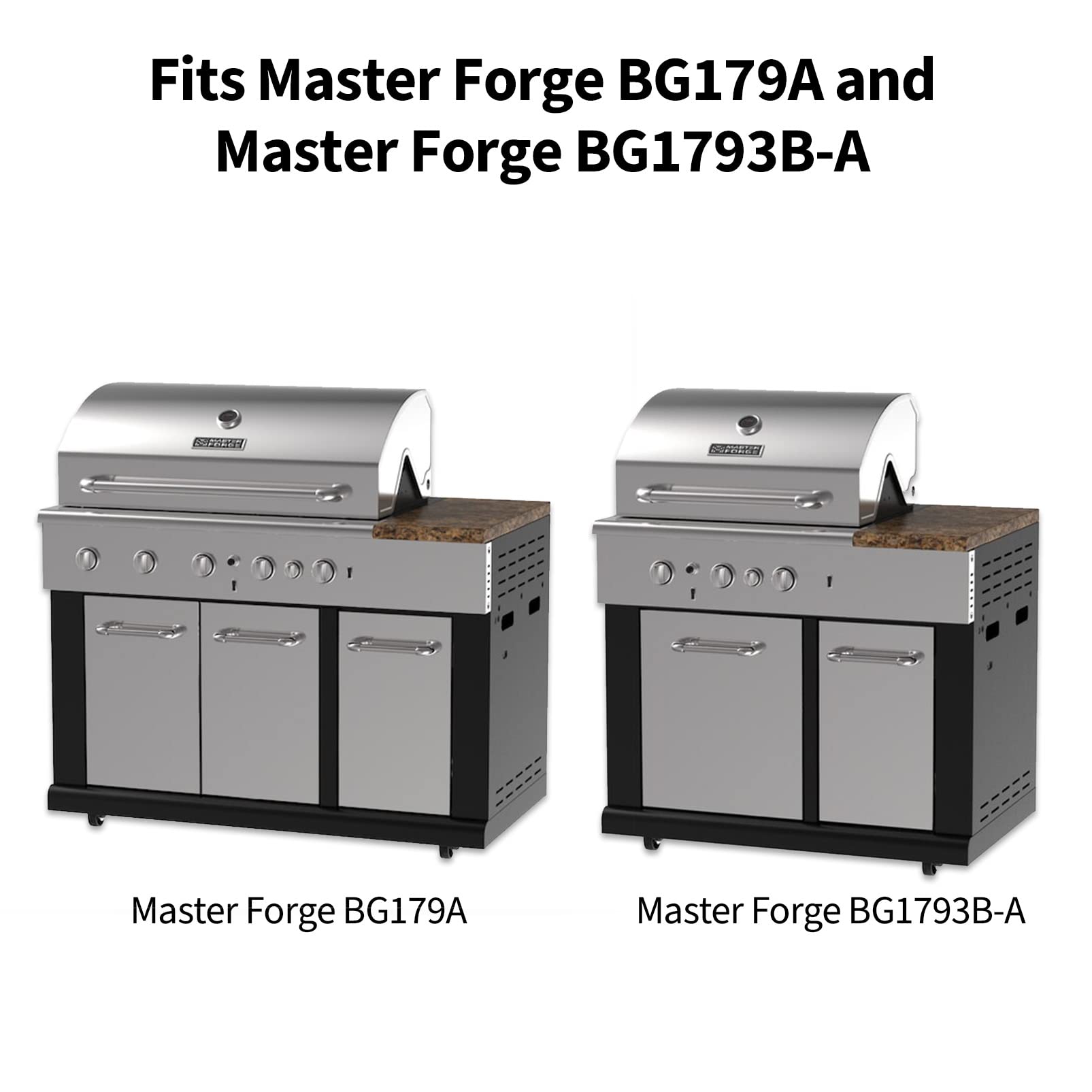 SUONA Grill Replacement Parts for Master Forge BG179A BG1793B-A - Porcelain Coated Steel Heat Plates & Cast Iron Burners - Compatible with Gas Grills - Perfect for Outdoor BBQ, Backyard Cooking, and Camping