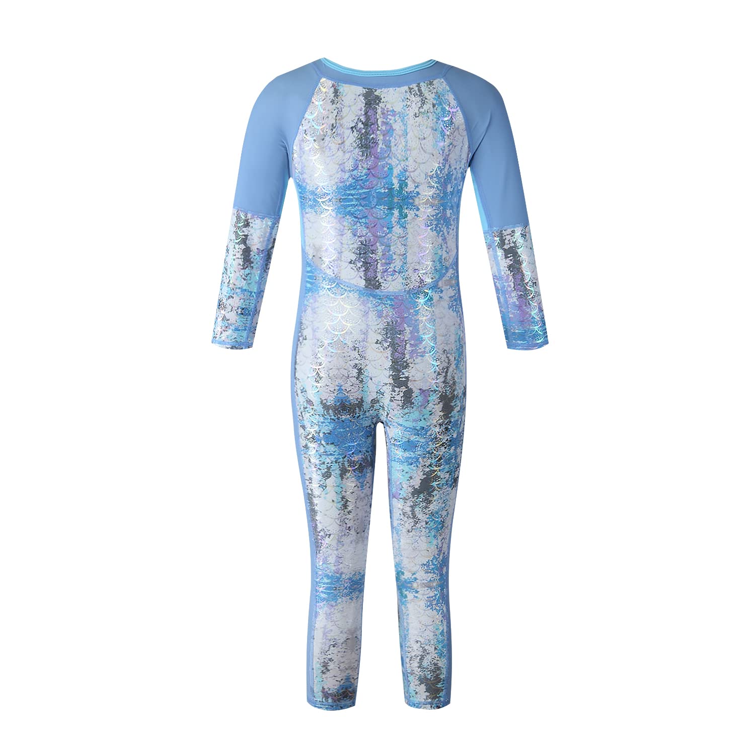 Vivobiniya Girls Long Sleeve Mermaid Swimsuit - Fish Scale Print One Piece Bathing Suit for Teens | Beach, Pool, Water Park & Summer Vacation Wear