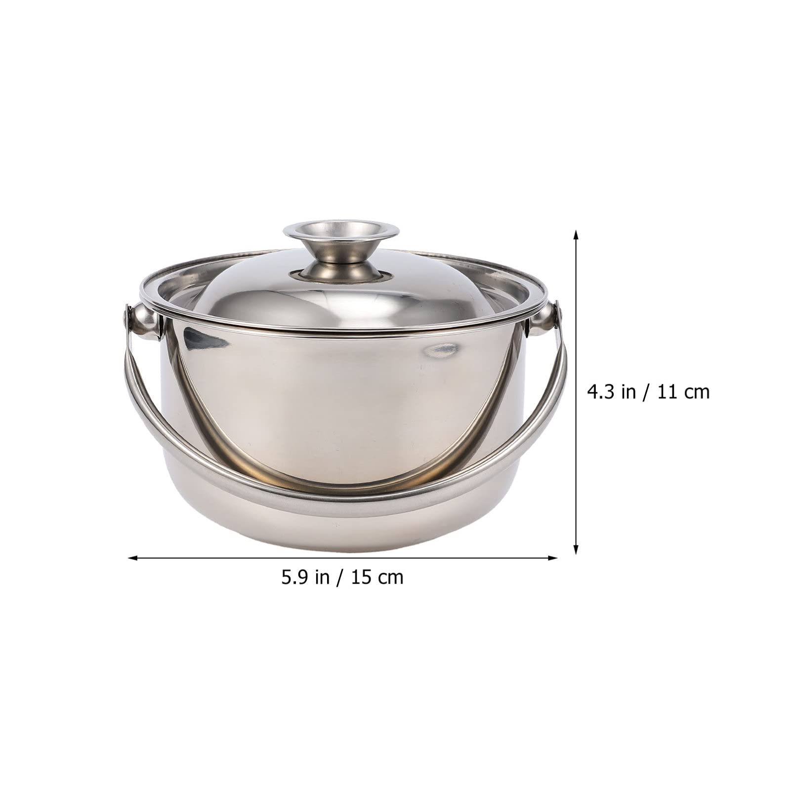 Stainless Steel Covered Stock Pot with Lid - 5QT Soup Pot, Steamer & Pasta Cooking Pot for Hot Pot, Stews, Soups & Milk Warming - Ideal for Home Kitchen & Restaurant Use