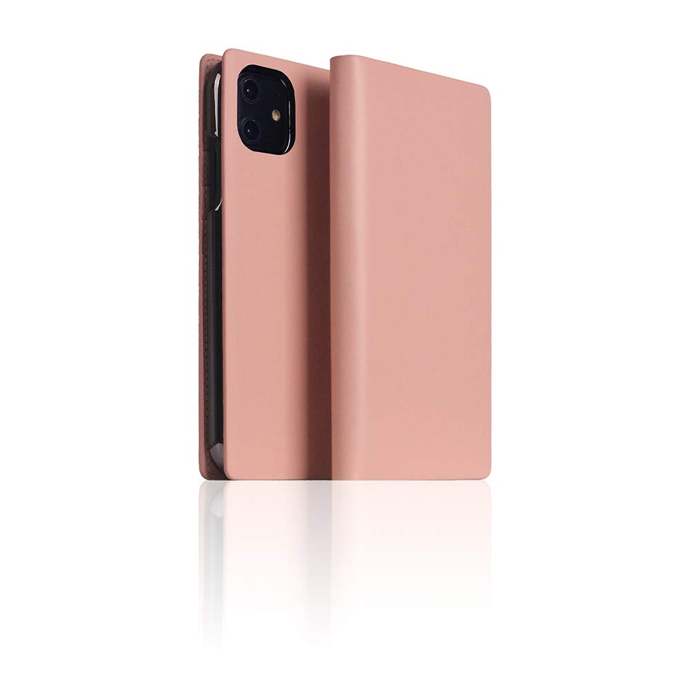 Premium Genuine Calf Skin Leather Wallet Case for iPhone 11 - SLG D5 Flip Cover with Card Slots & Gift Box | Handmade Protective Diary Style Phone Cover (Baby Pink) | Perfect for Everyday Use, Travel & Business Meetings