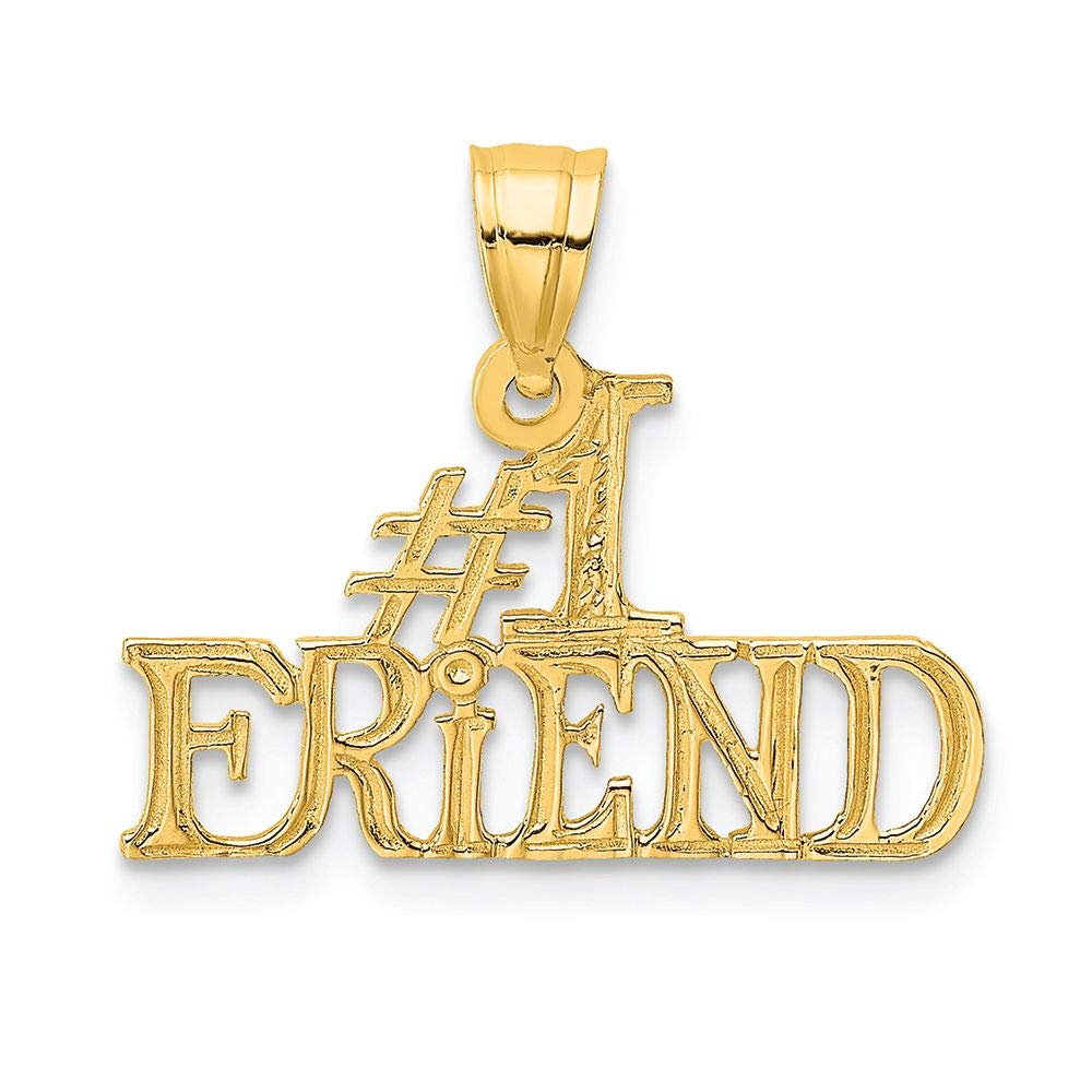 FJC Finejewelers 14k Yellow Gold #1 Friend Charm Pendant - Perfect Gift for Best Friends, Anniversaries & Special Occasions