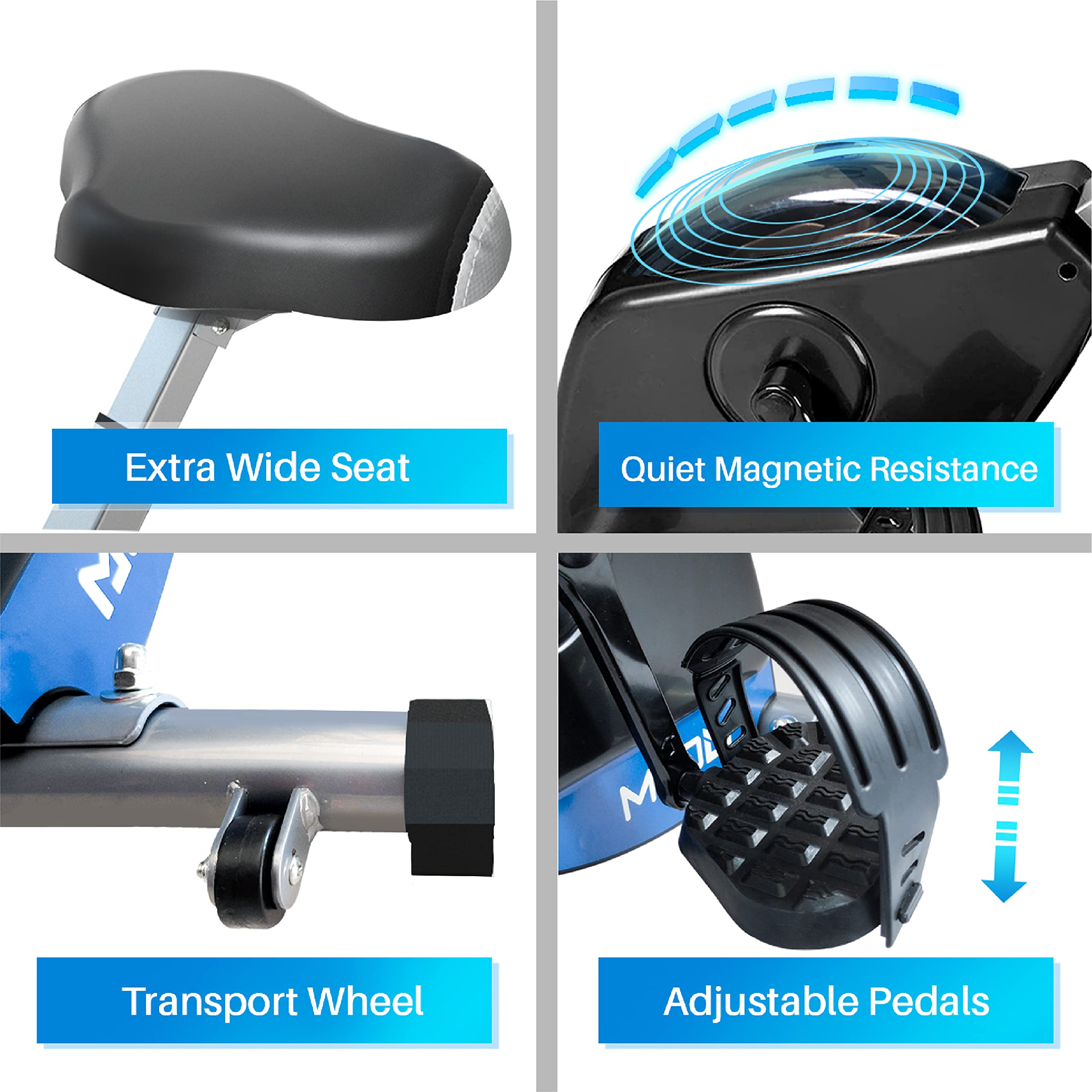 Foldable Exercise Bike with Magnetic Resistance - 300 lb Weight Capacity Indoor Cycling Bike for Home Gym | Compact & Space-Saving Workout Equipment for Small Apartments & Home Fitness