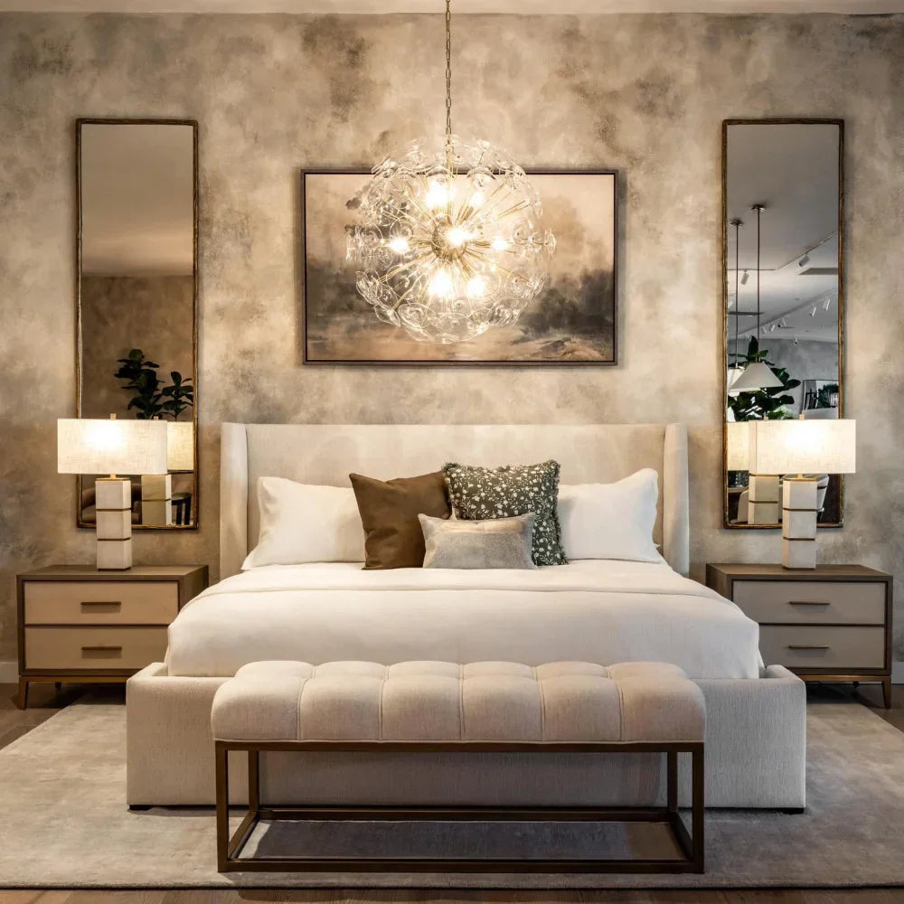 Lora Round Chandelier - Modern Crystal Ceiling Light Fixture for Dining Room, Bedroom & Living Room Decor | Elegant Lighting for Home Interior Design