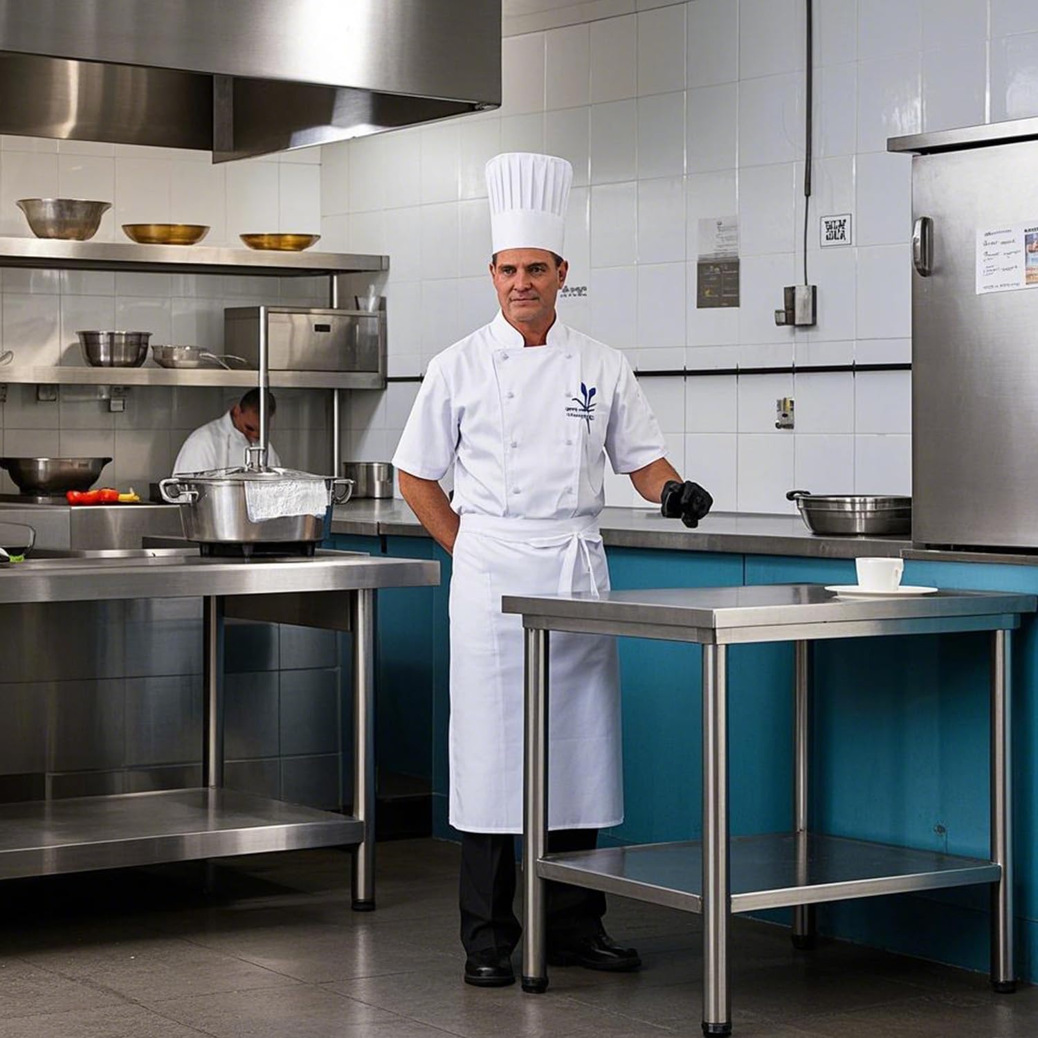 Premium Stainless Steel Prep Table 30x24 Inches - Commercial Grade Workstation with Backsplash & Built-in Knife Holder - Ideal for Restaurant Kitchen, Home Chef & Hotel Food Prep - Durable & Easy to Clean