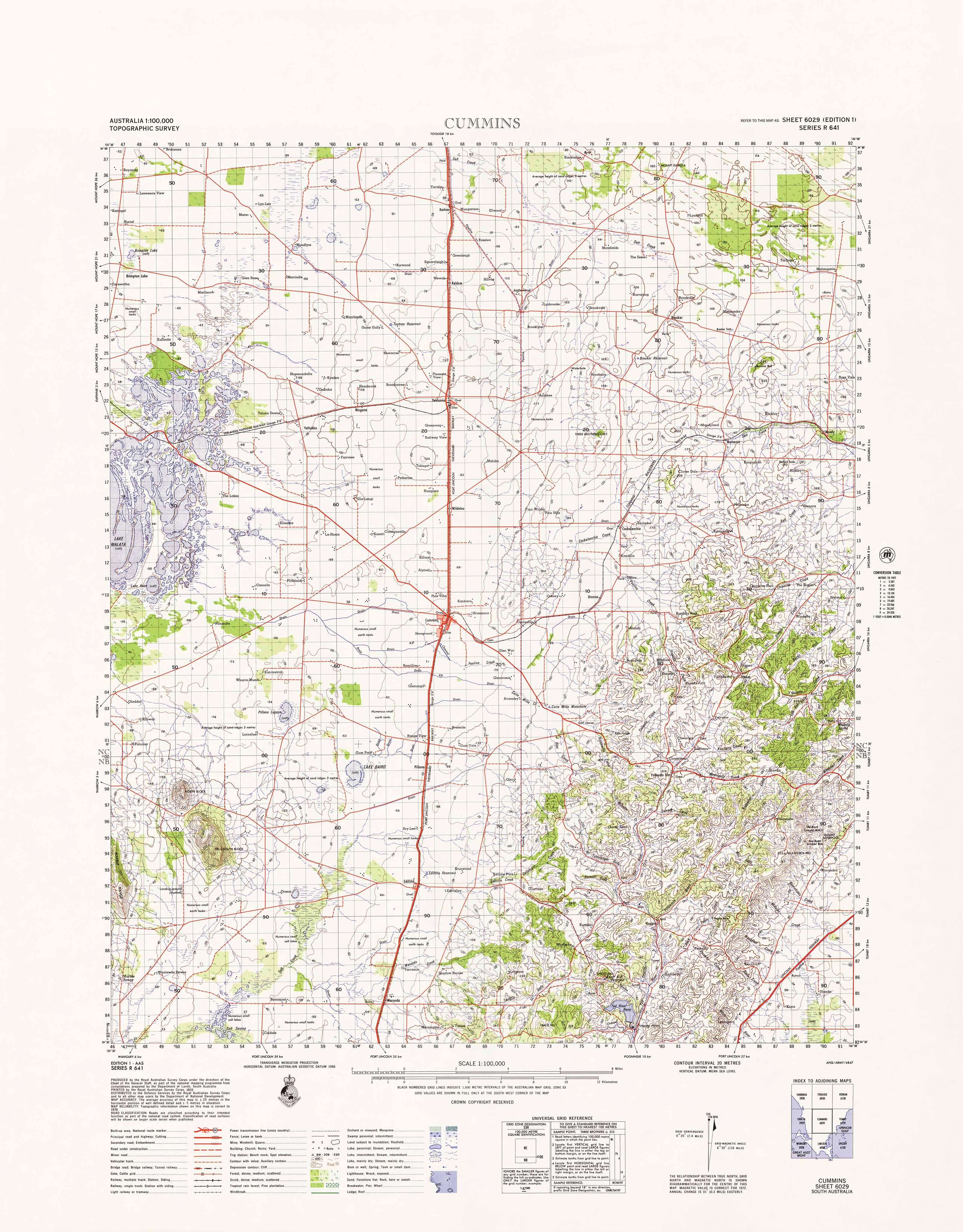 1:100K Topographic Map of Cummins 6029 - Detailed Hiking & Outdoor Adventure Navigation - Perfect for Camping, Backpacking, and Off-Road Exploration