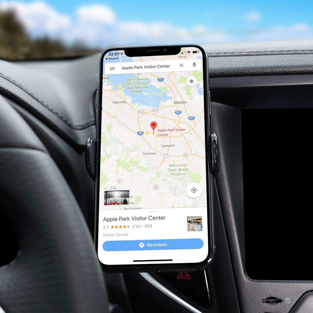 LAX Gadgets Air Vent Phone Holder for Car - Adjustable Cradle Car Mount with Secure Clip - Universal Fit for iPhone, Samsung, Galaxy - Perfect for GPS Navigation & Hands-Free Driving (Black)