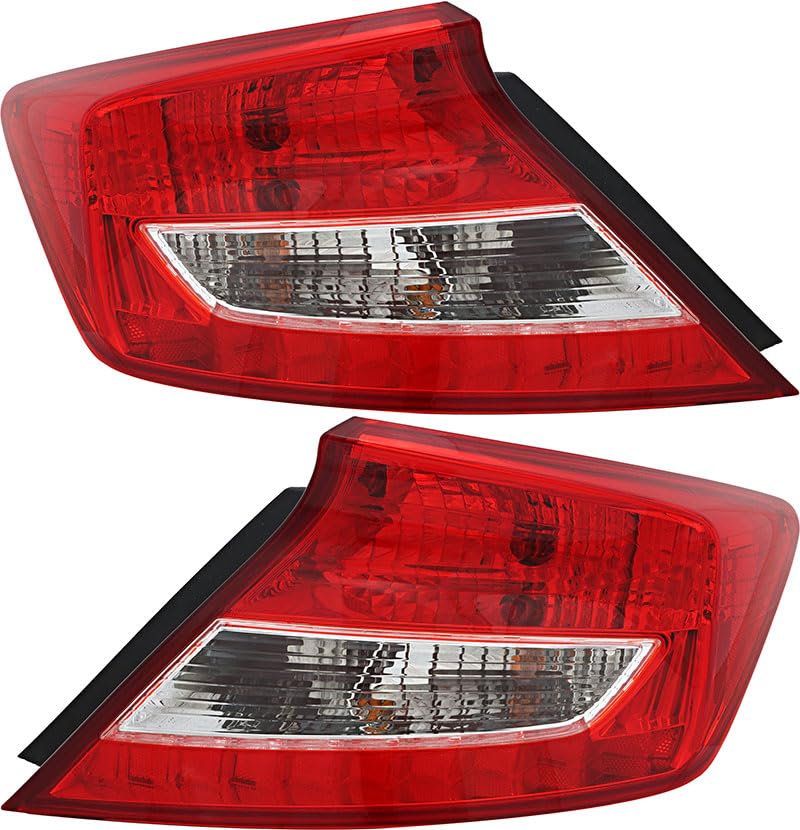 2012-2013 Honda Civic Coupe LED Tail Lights Replacement Set - Left & Right Side Pair - Enhanced Visibility & Style for Night Driving and Car Customization