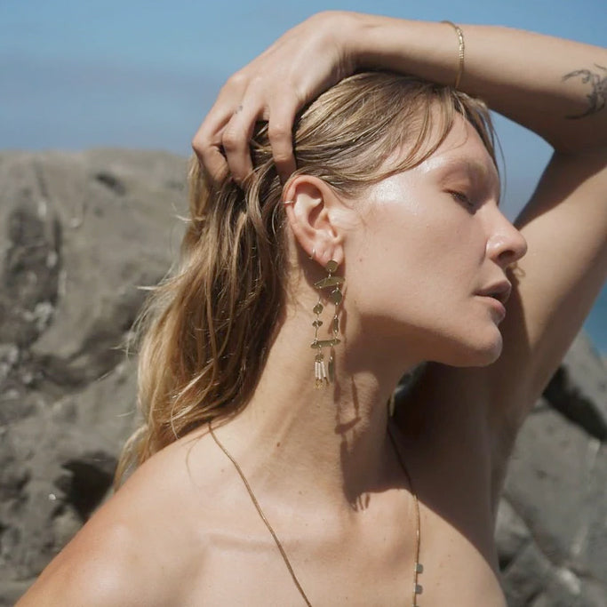 Stylish Brass Drift Mobile Earrings for Women - Boho Chic Dangle Earrings for Everyday Wear & Special Occasions