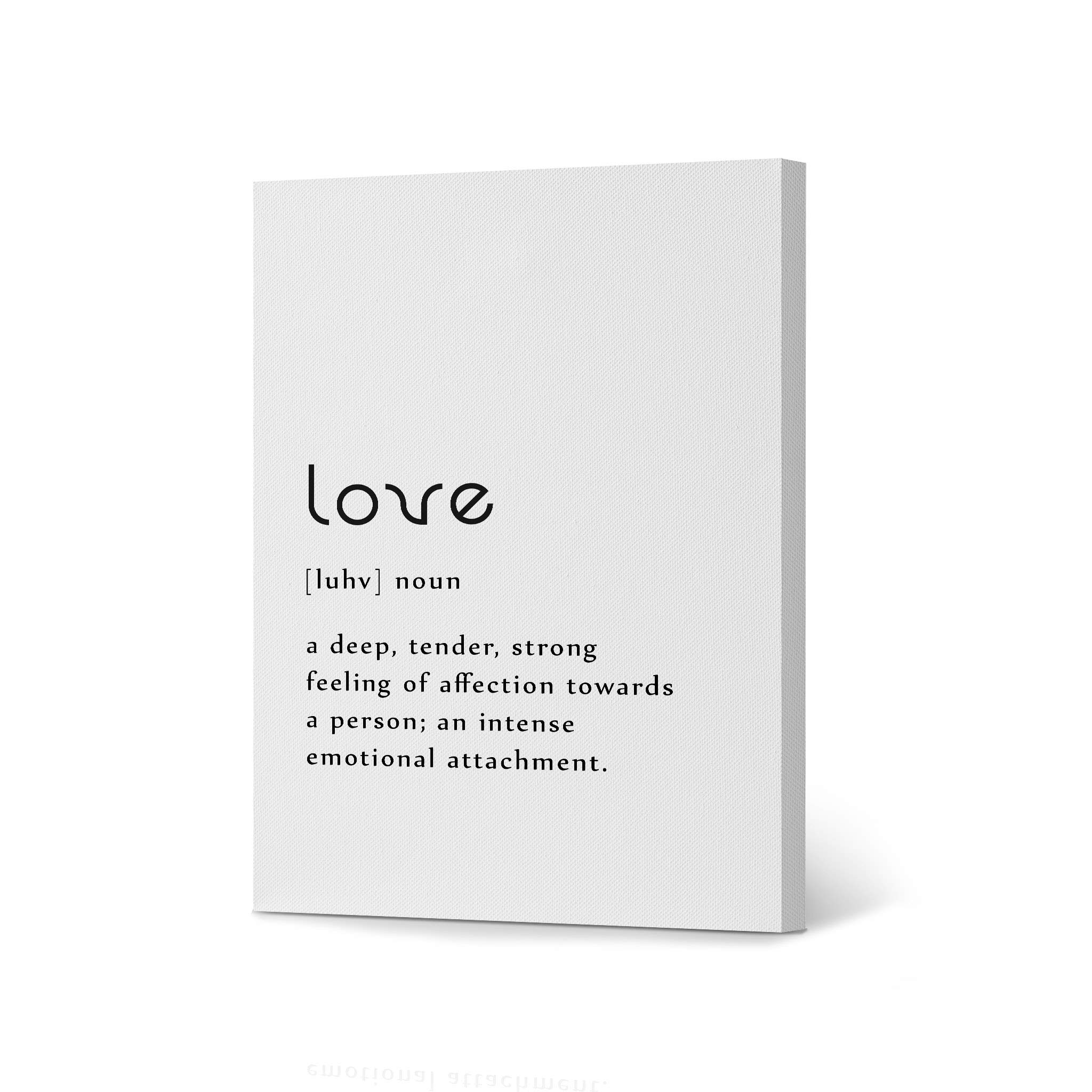 HB Art Design Noun Dictionary Love Definition Canvas Print Wall Art - 40x30 Inch Ready to Hang - Perfect for Office, Farmhouse, Bathroom, Kitchen, Bedroom & Living Room Decor - Funny Quote Sign for Home & Gift Giving