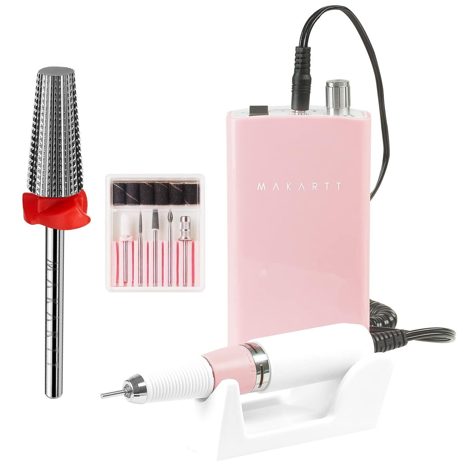 Makartt Professional Nail Drill Machine Kit with MALORY Nail Drill Bits - Electric E-File for Acrylic & Gel Removal, Includes 3/32