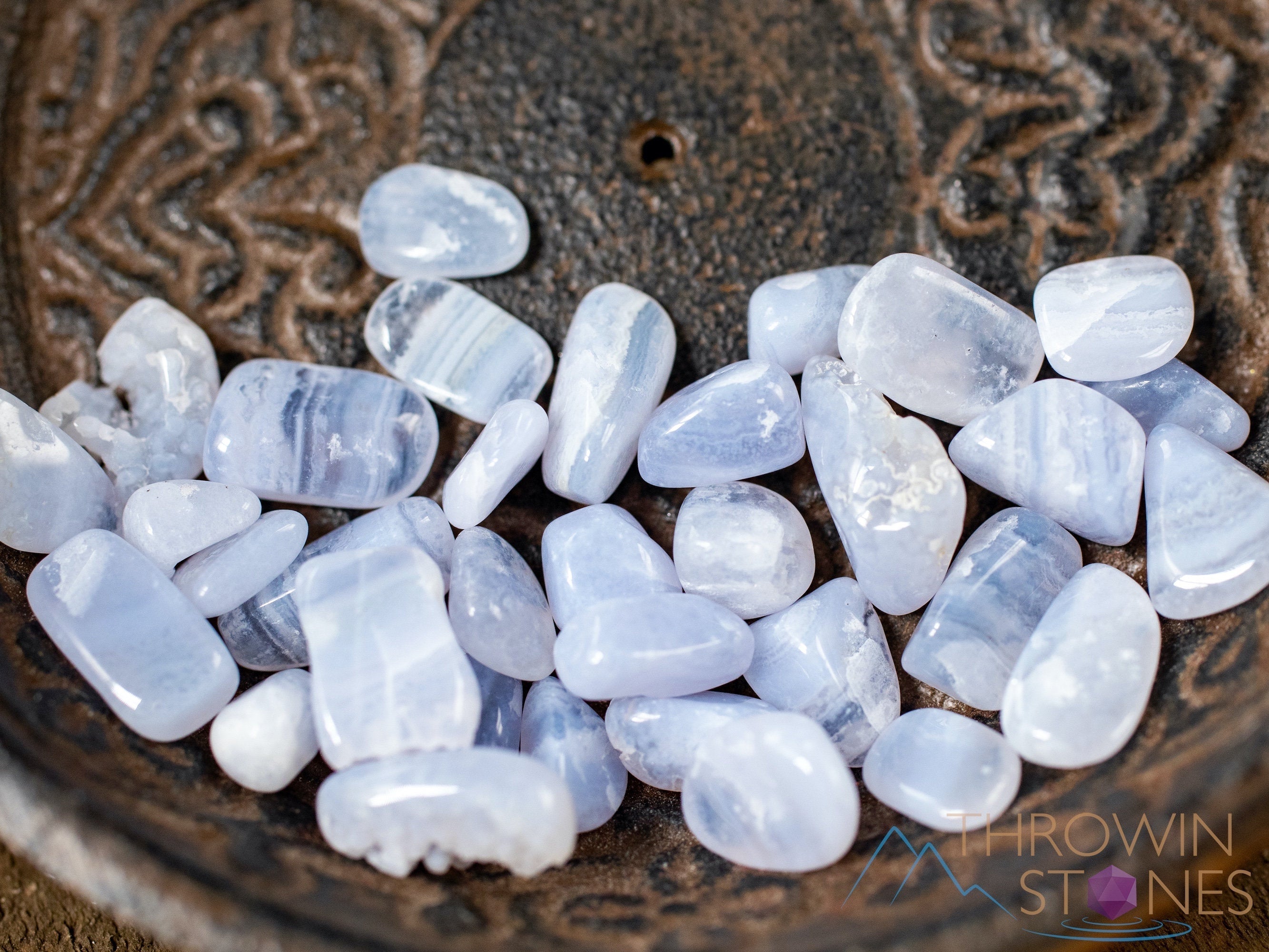 Natural Blue Chalcedony Crystal Chips - Small Tumbled Gemstones for Jewelry Making, Healing & Decor (E1804) | DIY Crafts, Meditation, Home Decor Gifts