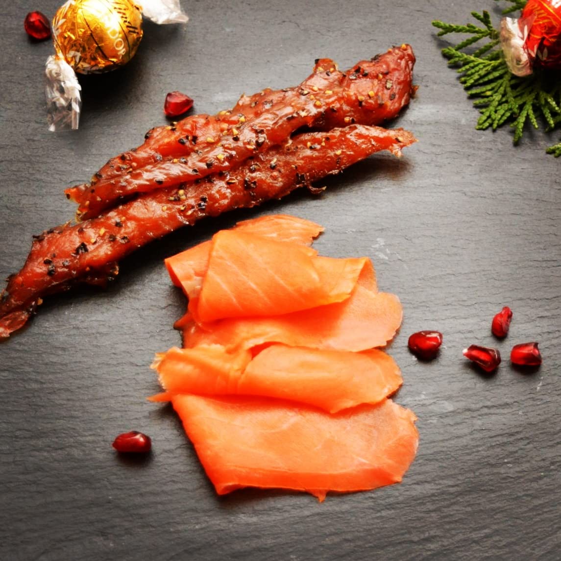 Premium Wild Caught Smoked Salmon Sampler Gift Box - Gourmet Alaskan Lox, Candy & Nuggets - Perfect for Holidays, Corporate Gifts & Gourmet Food Lovers