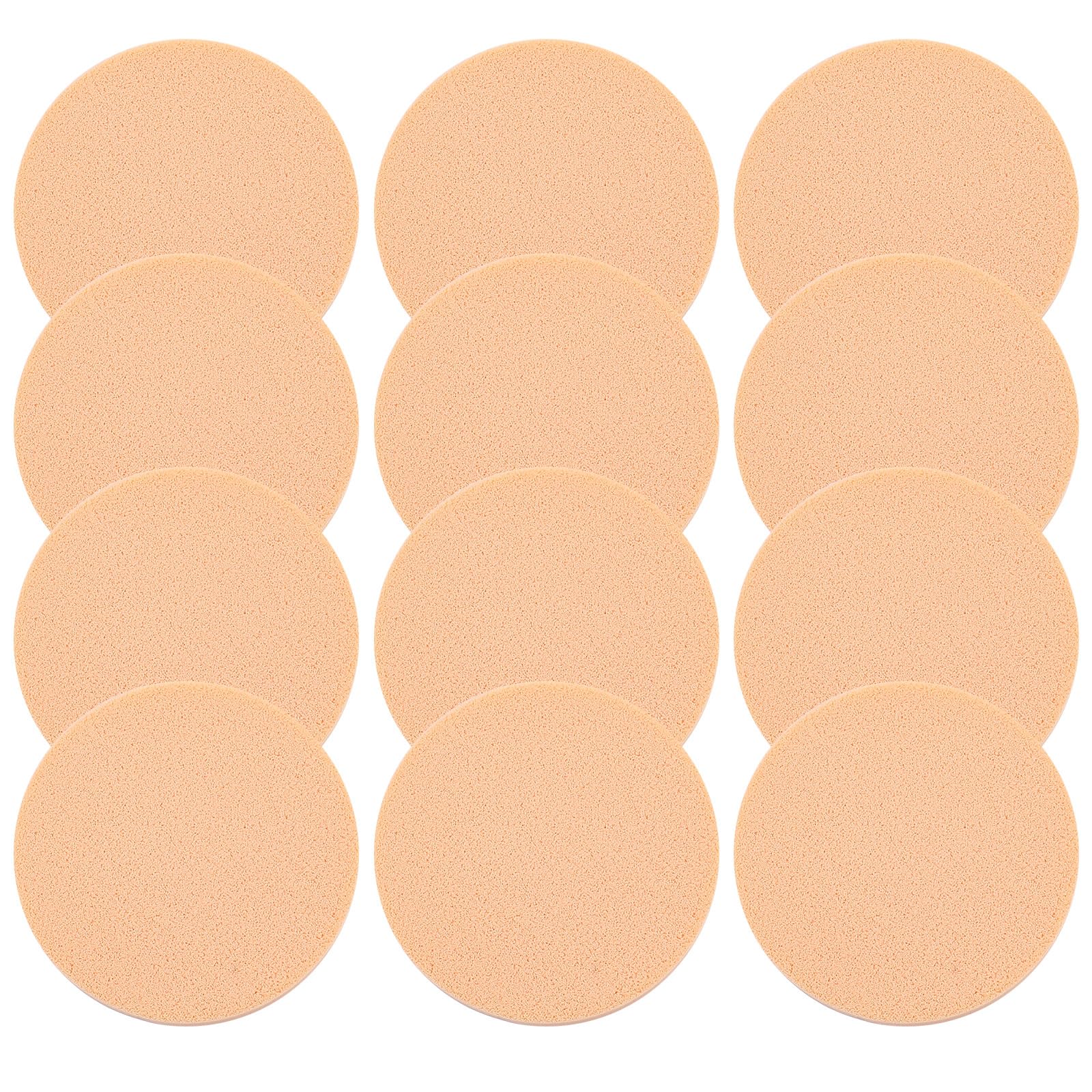 12 Pcs Nude Round Makeup Sponges - Premium Cosmetic Sponge for Liquid Foundation, Cream & Concealer | Wet & Dry Dual Use Beauty Blender | Perfect for Flawless Makeup Application at Home or On-The-Go