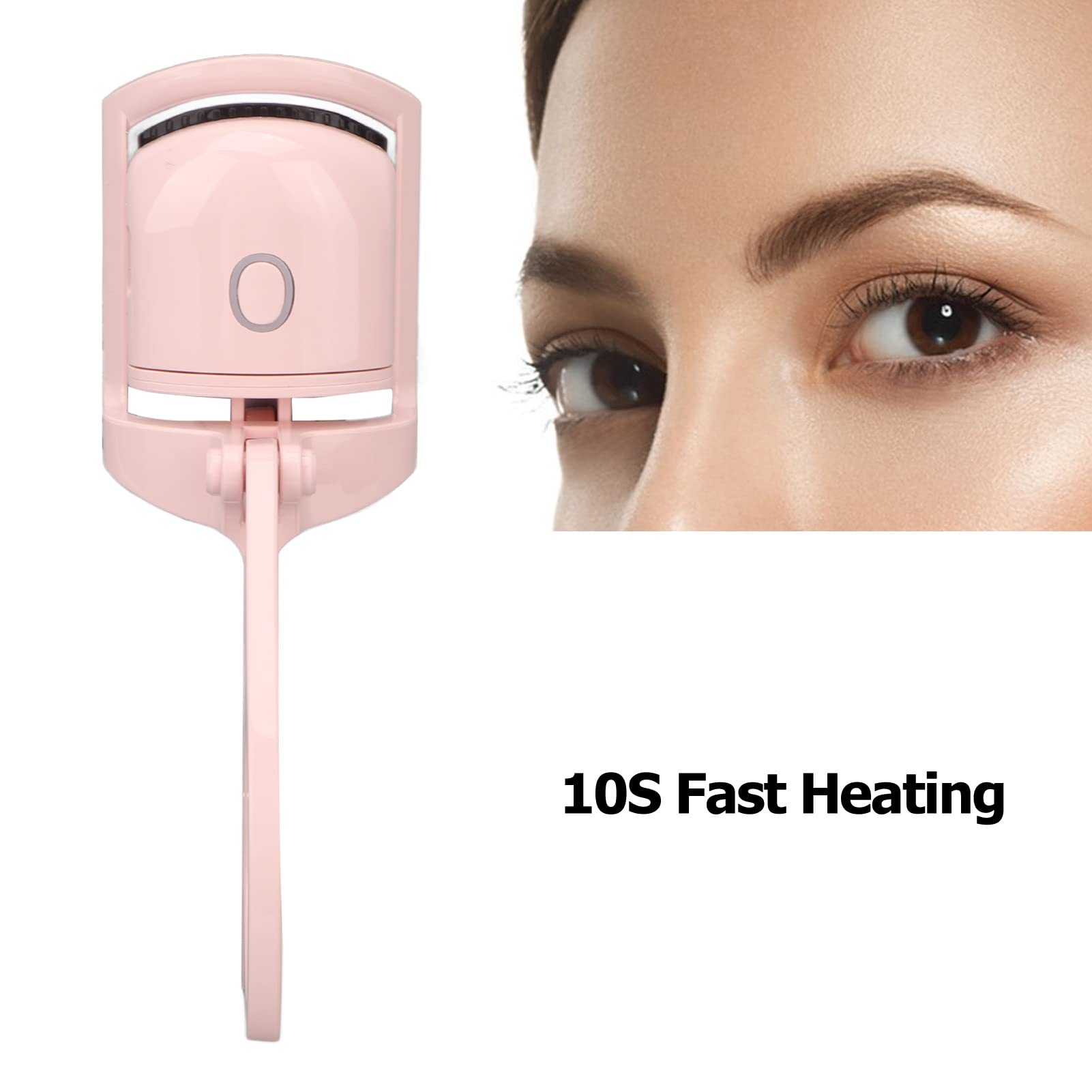 Rechargeable Electric Heated Eyelash Curler - Ergonomic Mini Lash Curling Tool for Home & Travel (Pink) | Perfect for Daily Makeup, Salon-Like Curls at Home, Gifts for Beauty Lovers