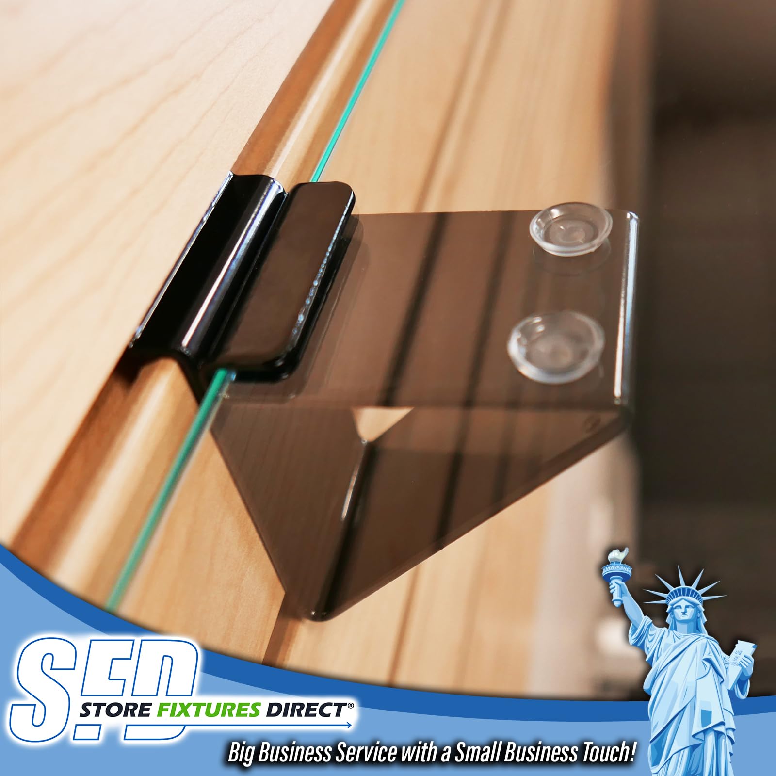 Slatwall Glass Shelf Brackets - 50 Pack Low Profile Black Supports for 12