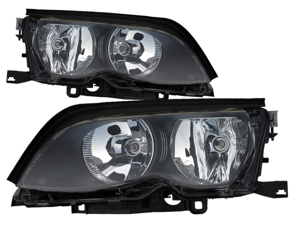BMW 3 Series Headlights Replacement Set - Halogen Lamps for Driver & Passenger Side (2002-2005 Models) - Perfect for Night Driving & Auto Restoration Projects