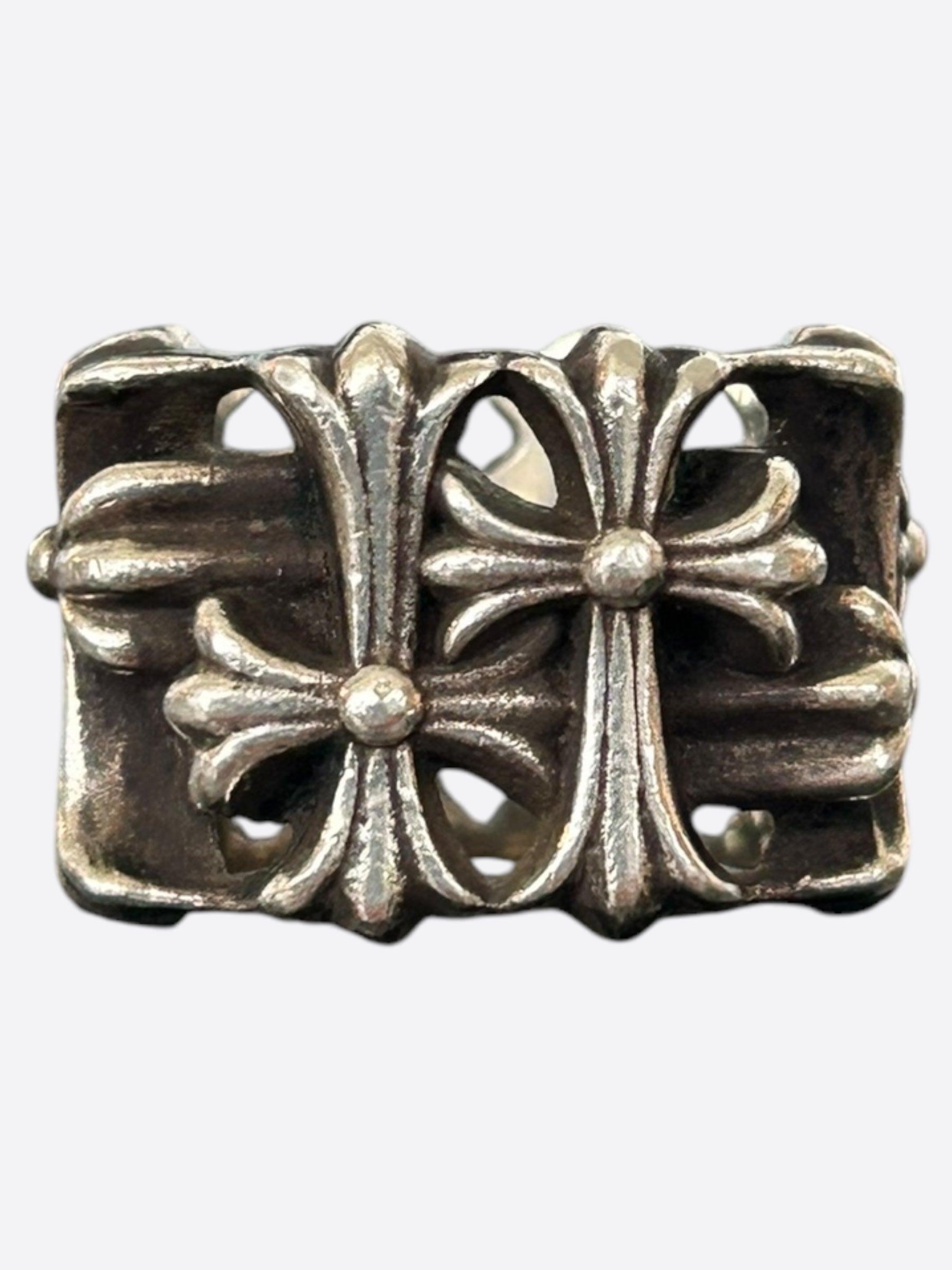 Chrome Hearts Silver Square Cemetery Ring for Men & Women - Gothic Punk Jewelry for Everyday Wear & Special Occasions